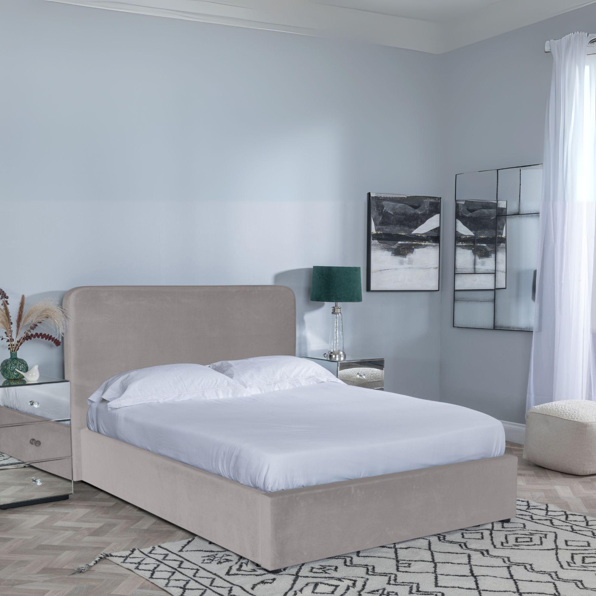 Product photograph of Ashby Beige Fabric Ottoman Storage Bed from Choice Furniture Superstore.