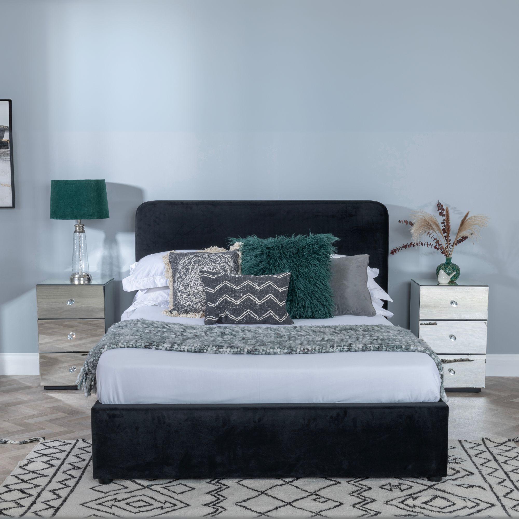 Product photograph of Ashby Black Fabric Bed from Choice Furniture Superstore.