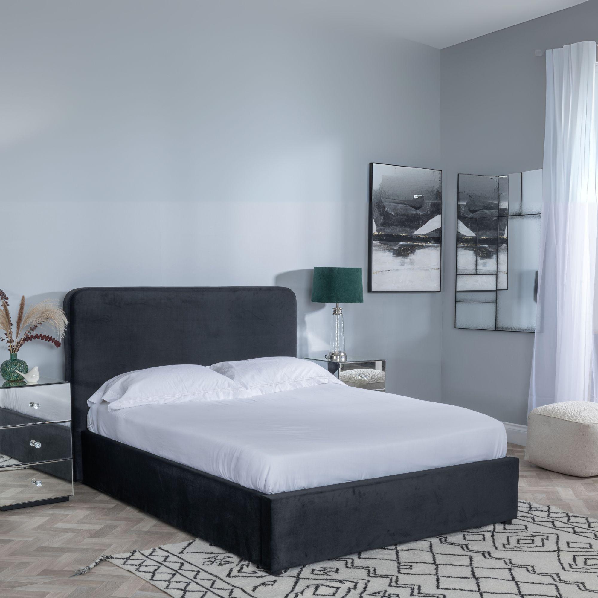 Product photograph of Ashby Black Fabric Bed from Choice Furniture Superstore.