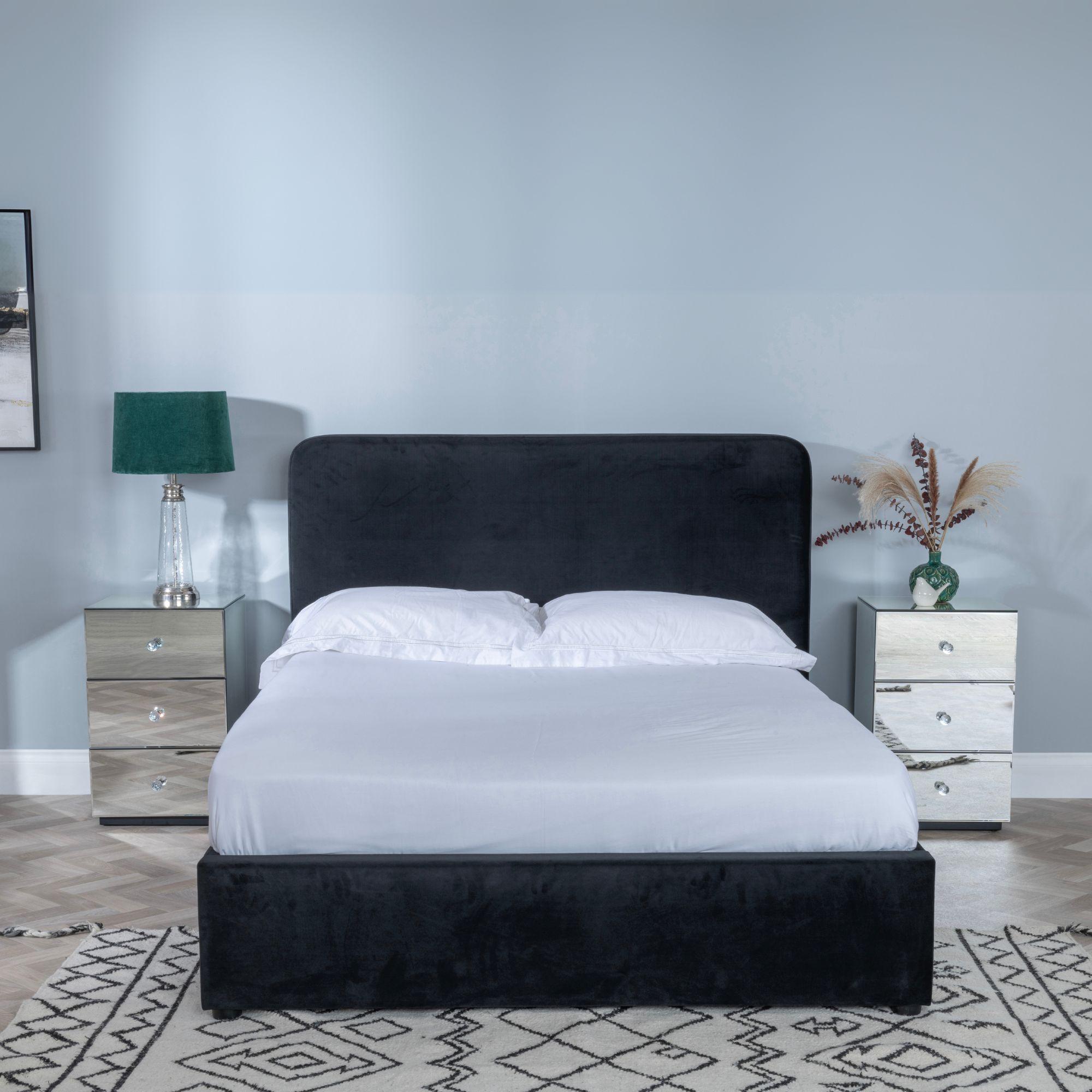 Product photograph of Ashby Black Fabric Bed from Choice Furniture Superstore.