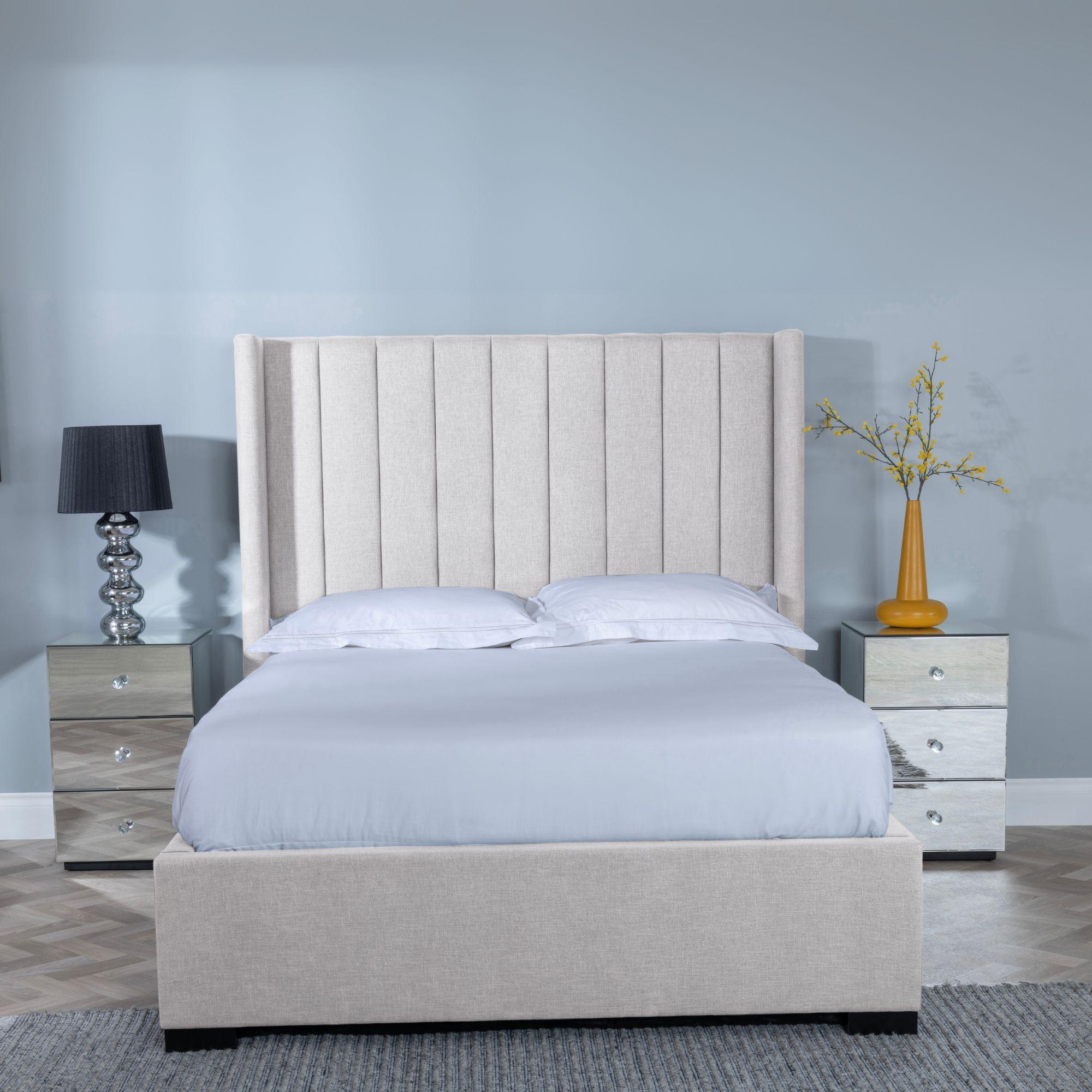 Product photograph of Annabelle Boucle Fabric Ottoman Storage Bed - Get Duvet Cover Set Free from Choice Furniture Superstore.