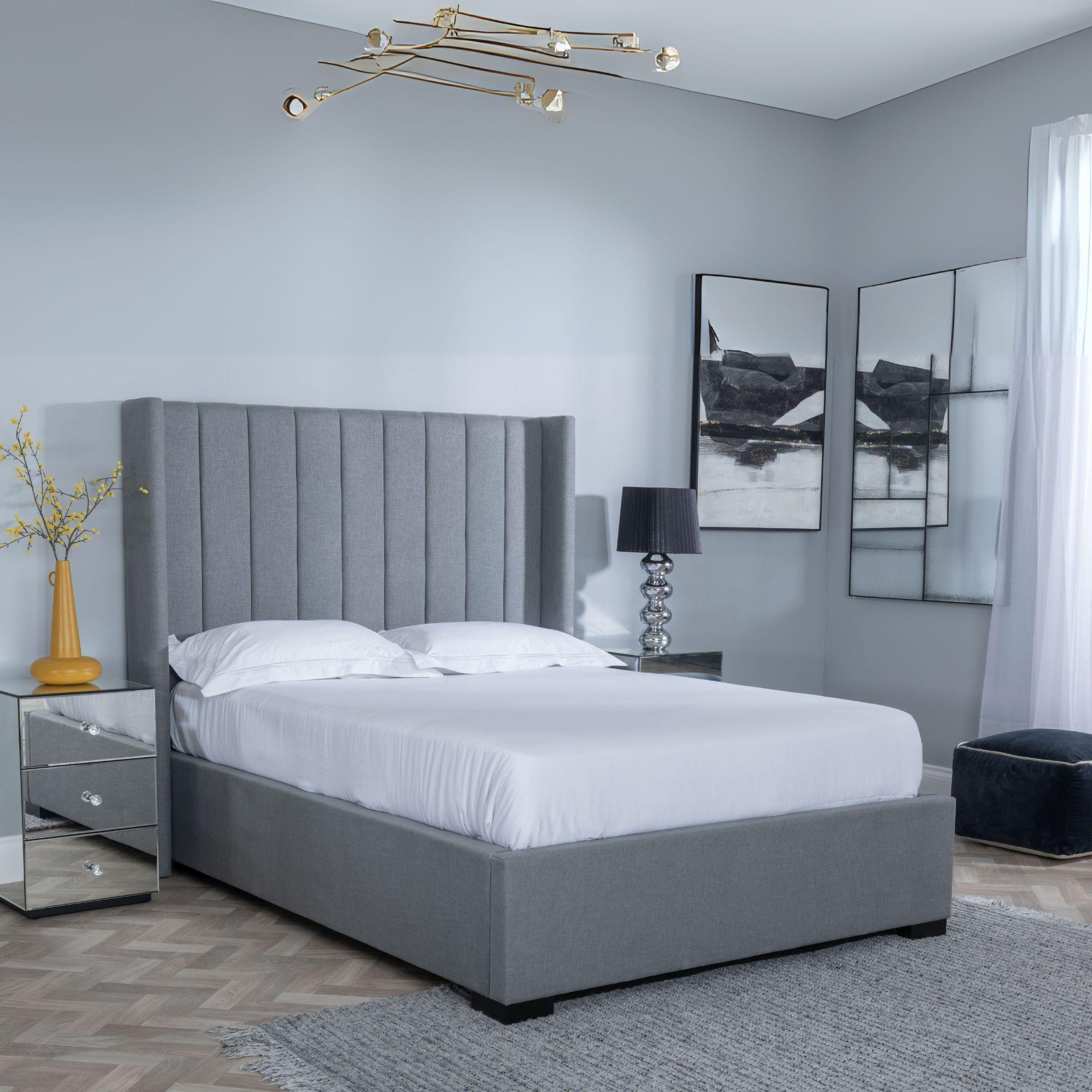 Product photograph of Annabelle Dark Grey Fabric Ottoman Storage Bed from Choice Furniture Superstore.