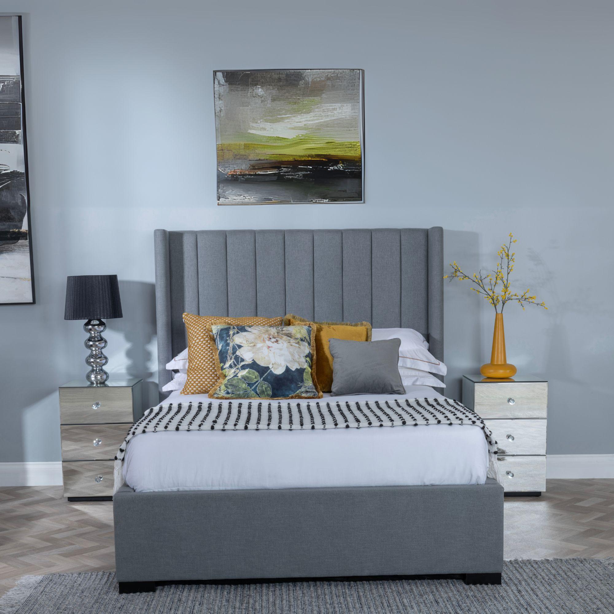 Product photograph of Annabelle Dark Grey Fabric Ottoman Storage Bed from Choice Furniture Superstore.