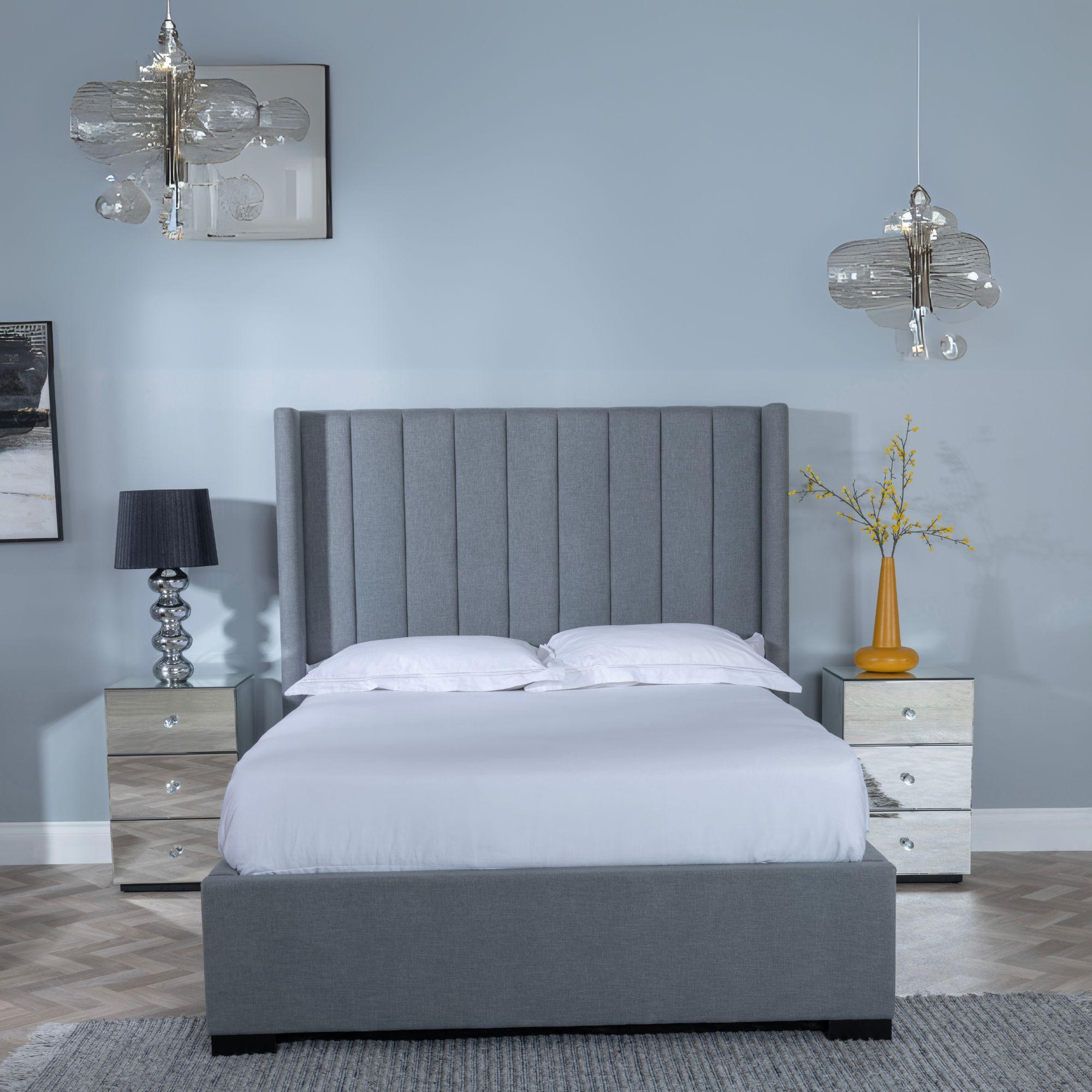 Product photograph of Annabelle Dark Grey Fabric Ottoman Storage Bed from Choice Furniture Superstore.