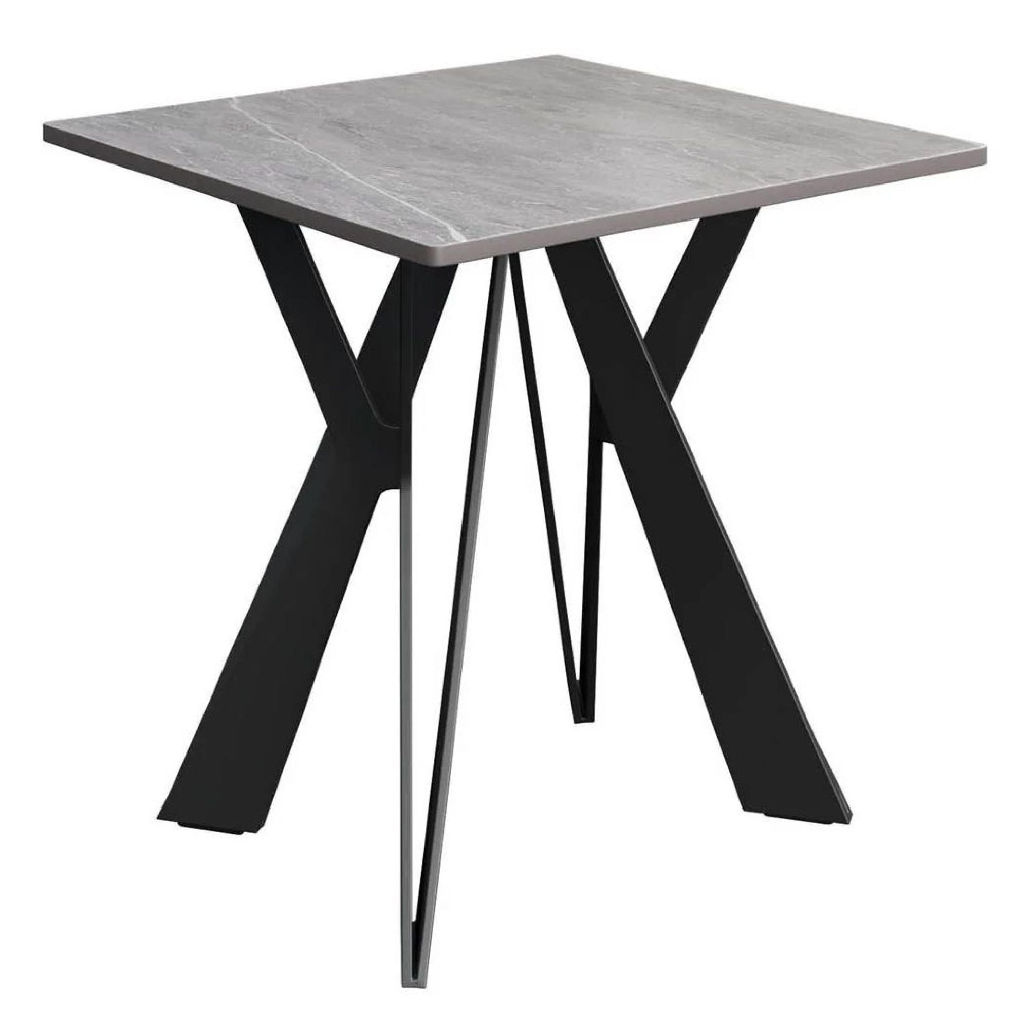 Product photograph of Murano Grey Ceramic Side Table With Black Metal Base from Choice Furniture Superstore.