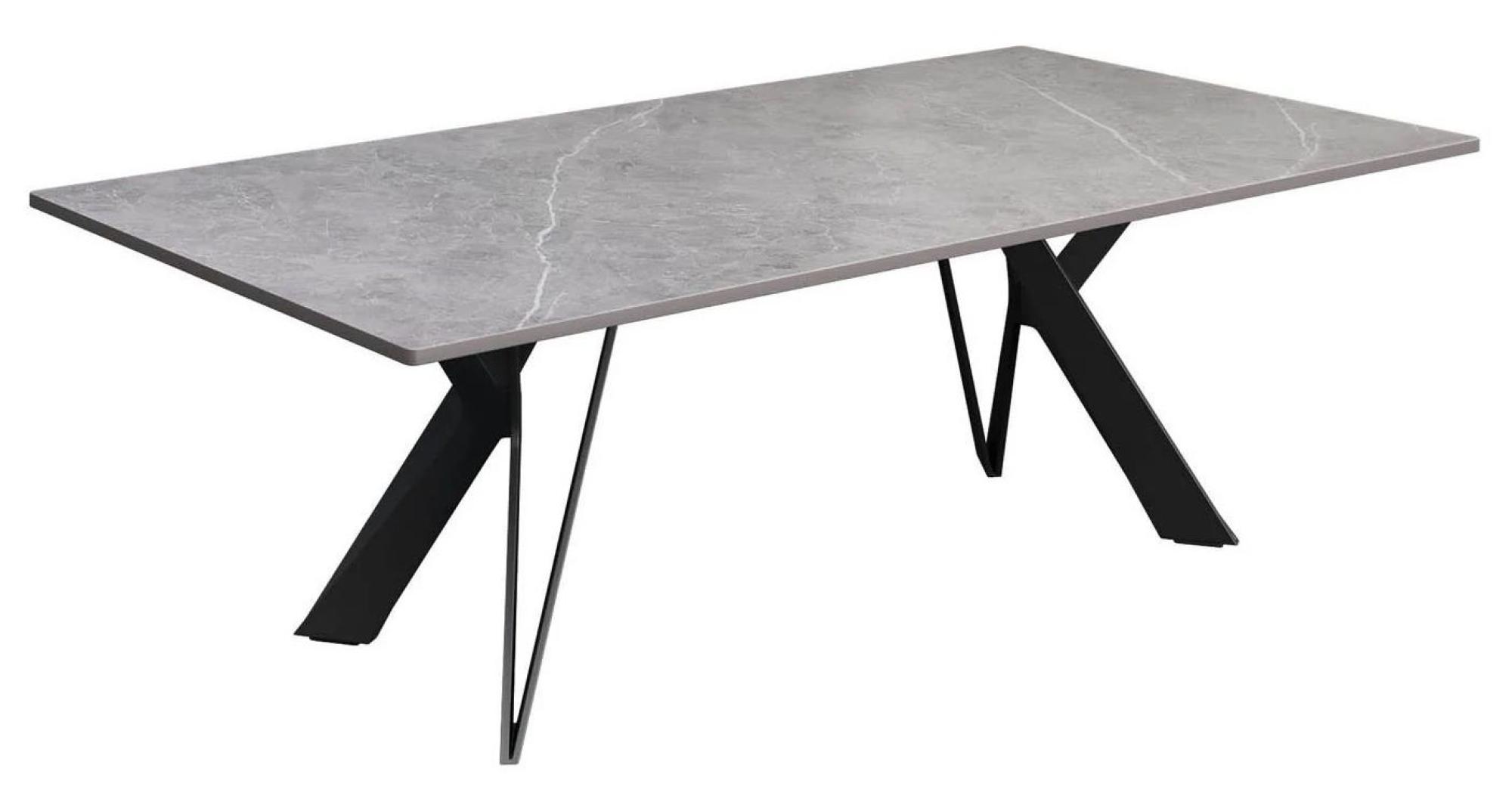 Product photograph of Murano Grey Ceramic Coffee Table With Black Metal Base from Choice Furniture Superstore.