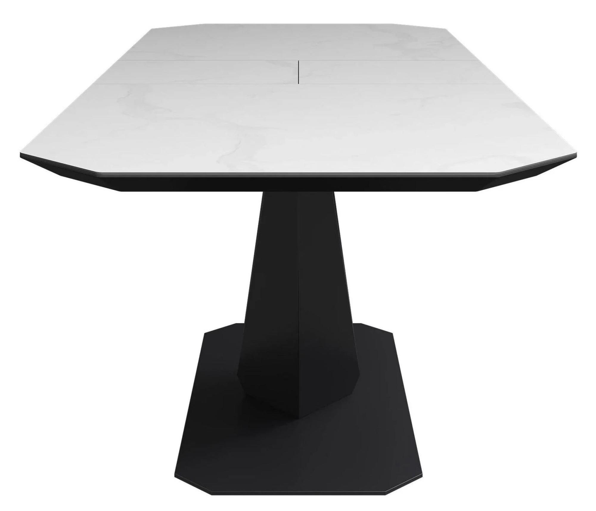 Product photograph of Vizarri White Ceramic 6-10 Seater Extending Dining Table With V Pedestal Base from Choice Furniture Superstore.