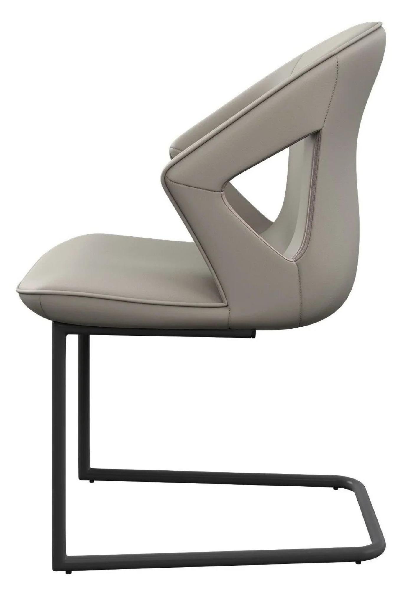Product photograph of 2 X Kenzo Taupe Faux Leather Dining Chair from Choice Furniture Superstore.