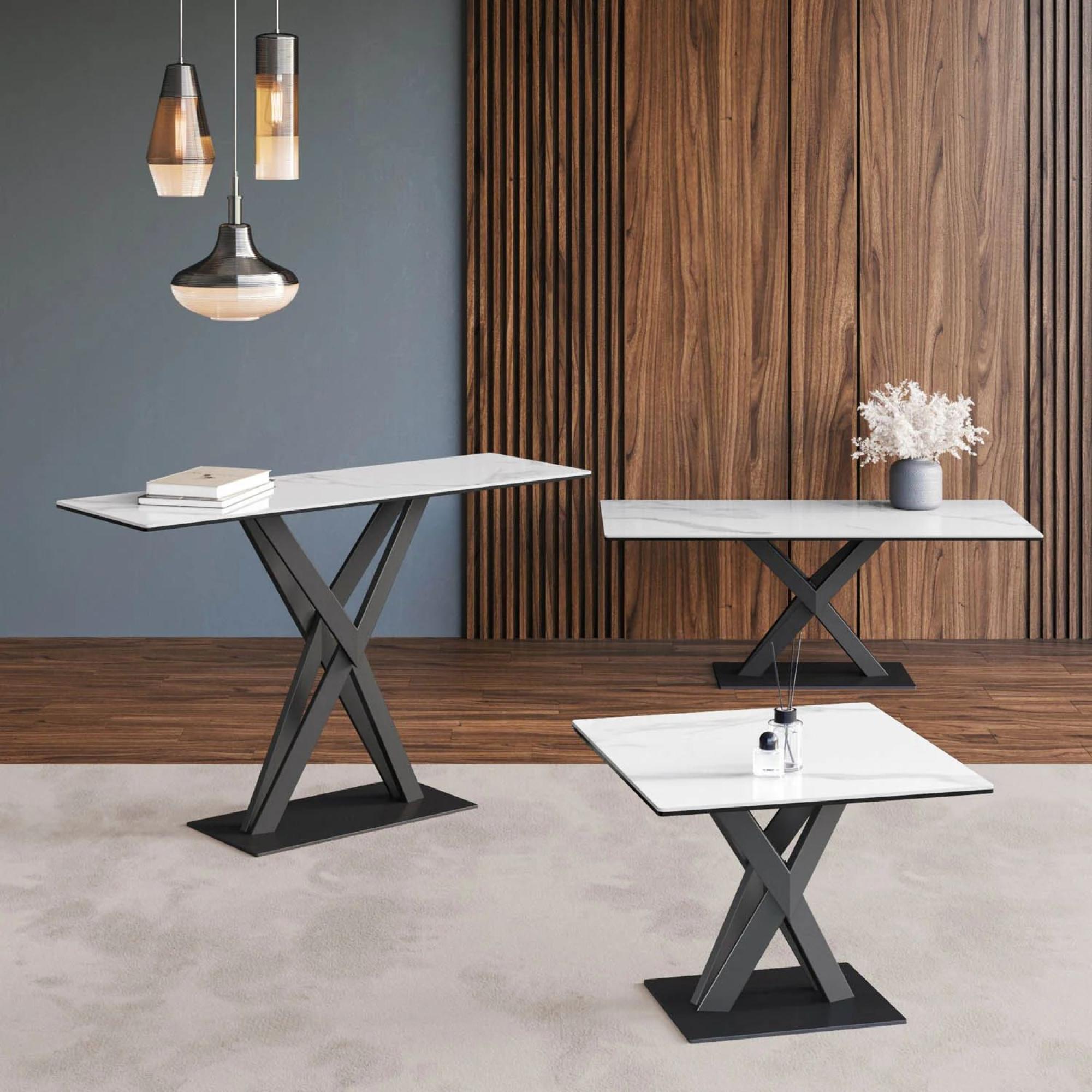 Product photograph of Kenzo White Ceramic 120cm Coffee Table from Choice Furniture Superstore.