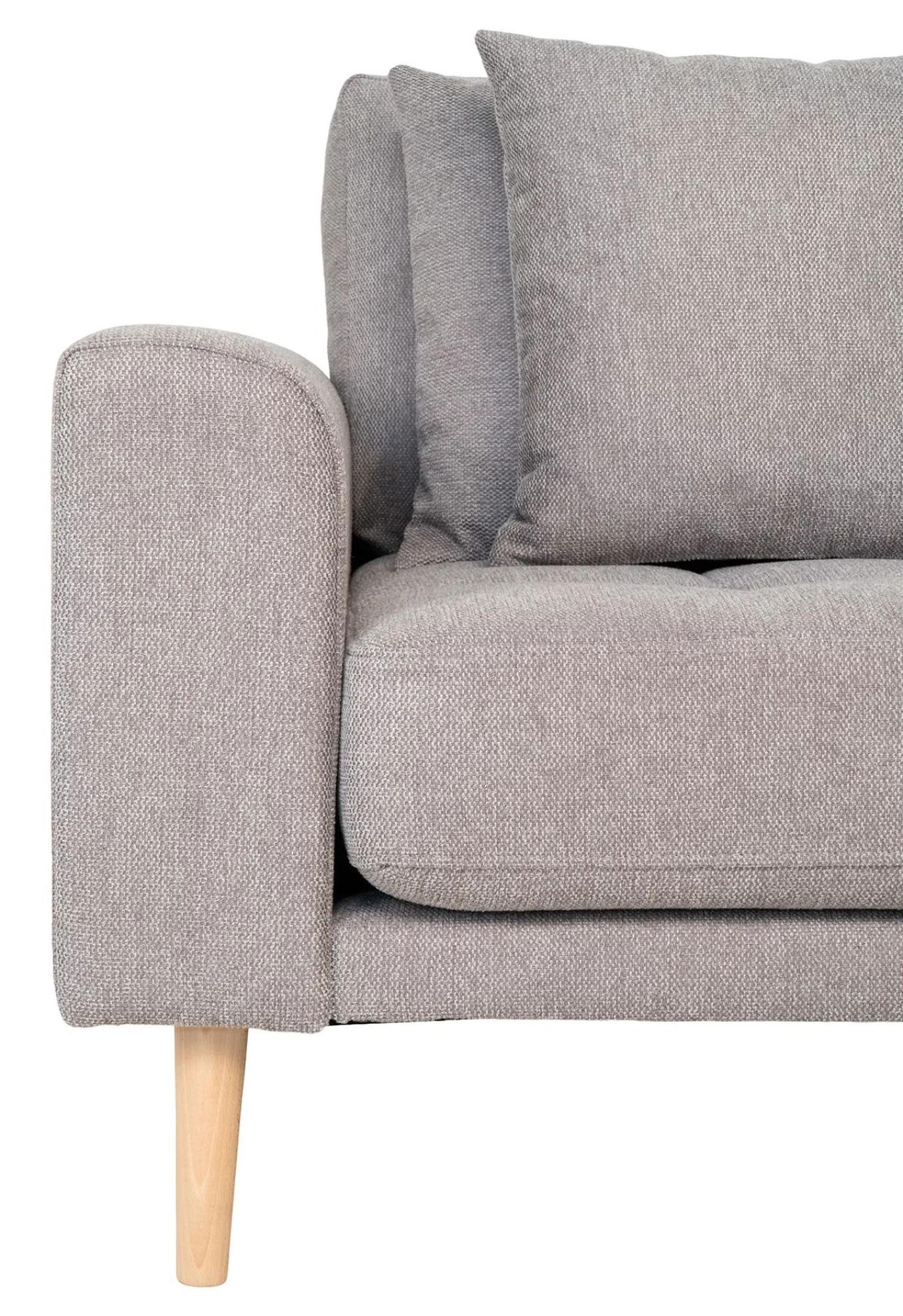 Product photograph of Datto Light Grey Fabric Right Hand Facing Lounge Sofa With Natural Legs from Choice Furniture Superstore.