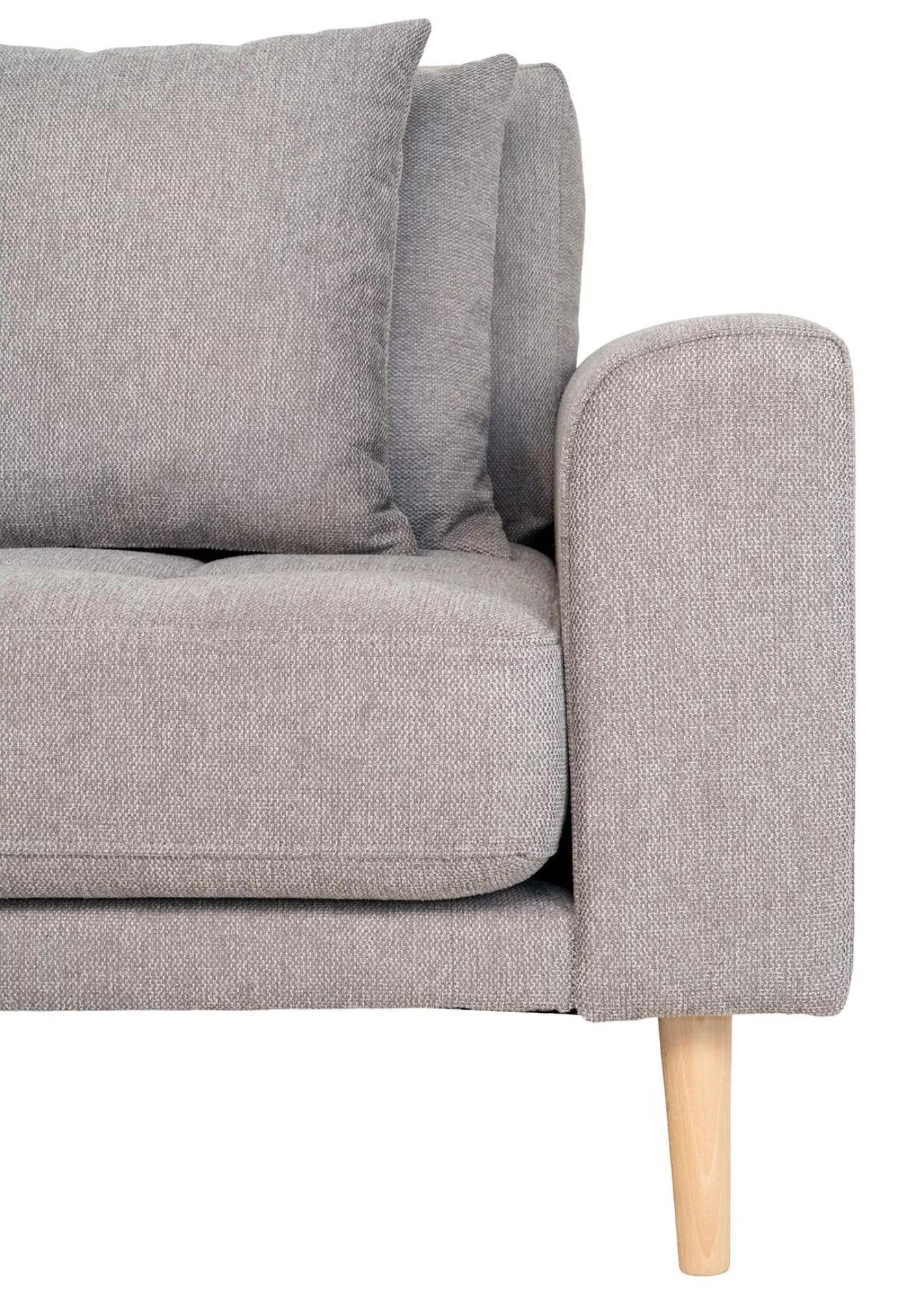 Product photograph of Datto Light Grey Fabric Left Hand Facing Lounge Sofa With Natural Legs from Choice Furniture Superstore.