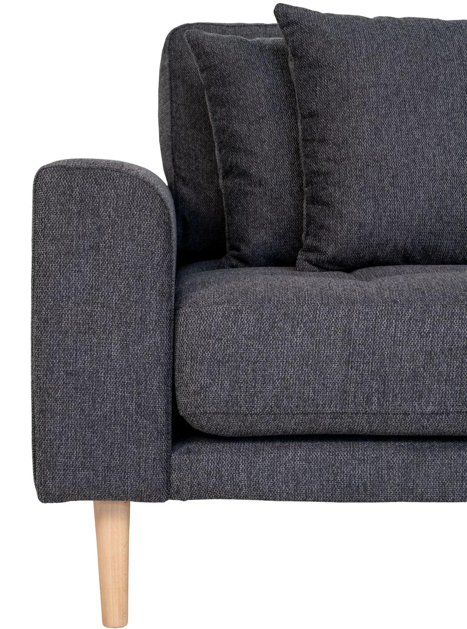 Product photograph of Datto Dark Grey Fabric Right Hand Facing Lounge Sofa With Natural Legs from Choice Furniture Superstore.