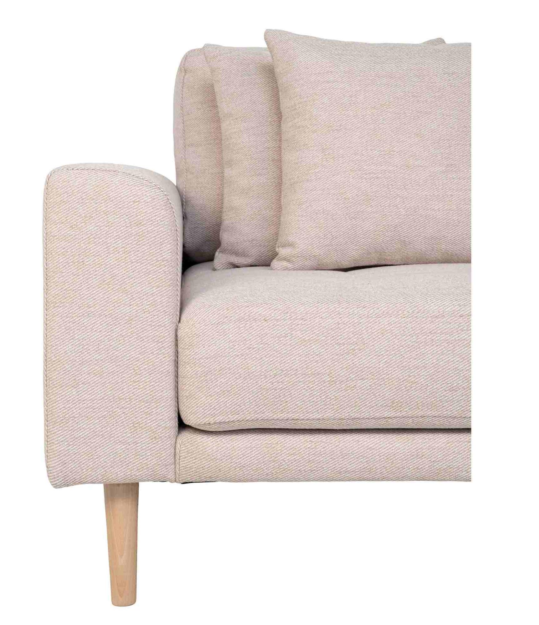 Product photograph of Datto Sand Fabric Right Hand Facing Lounge Sofa With Natural Legs from Choice Furniture Superstore.