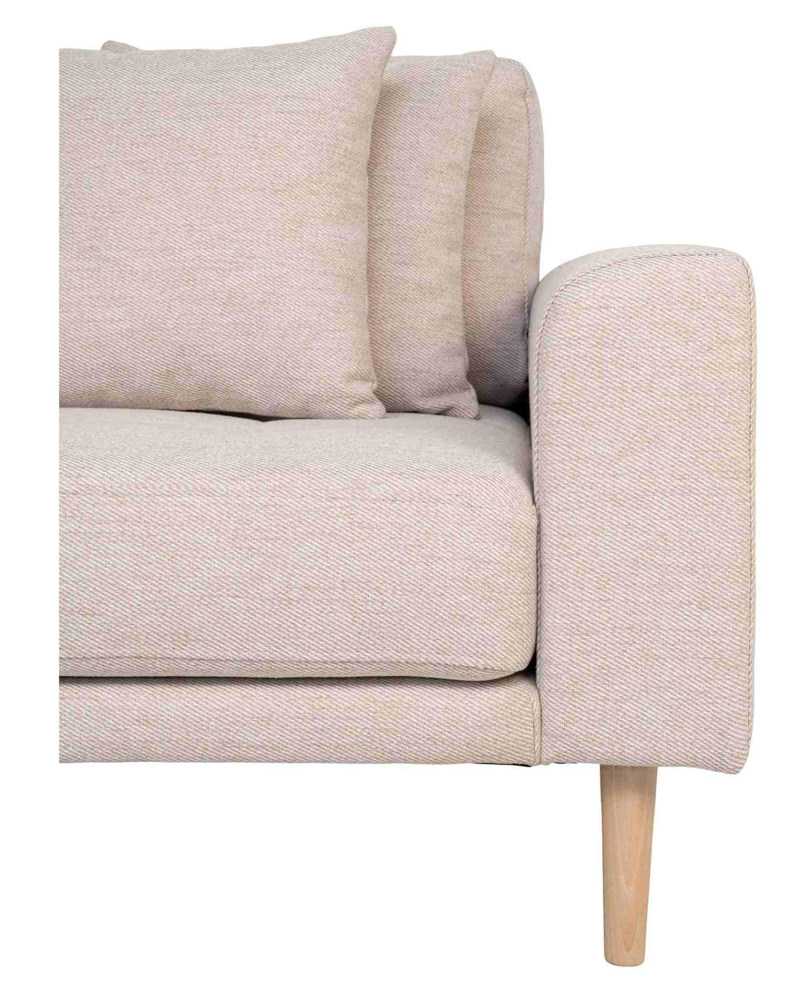 Product photograph of Datto Sand Fabric Left Hand Facing Lounge Sofa With Natural Legs from Choice Furniture Superstore.