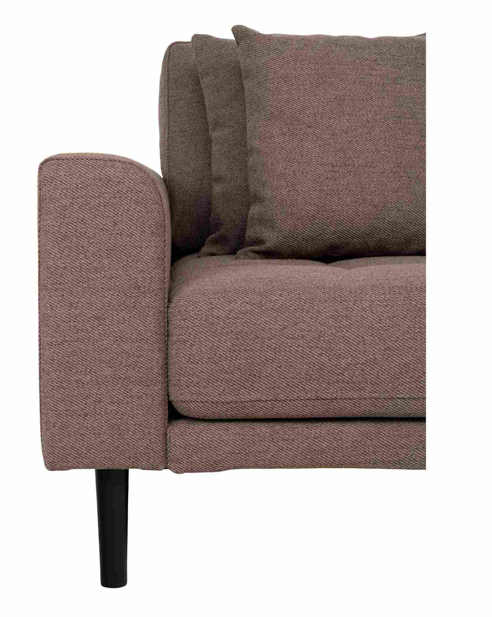 Product photograph of Datto Brown Fabric Right Hand Facing Lounge Sofa With Black Legs from Choice Furniture Superstore.