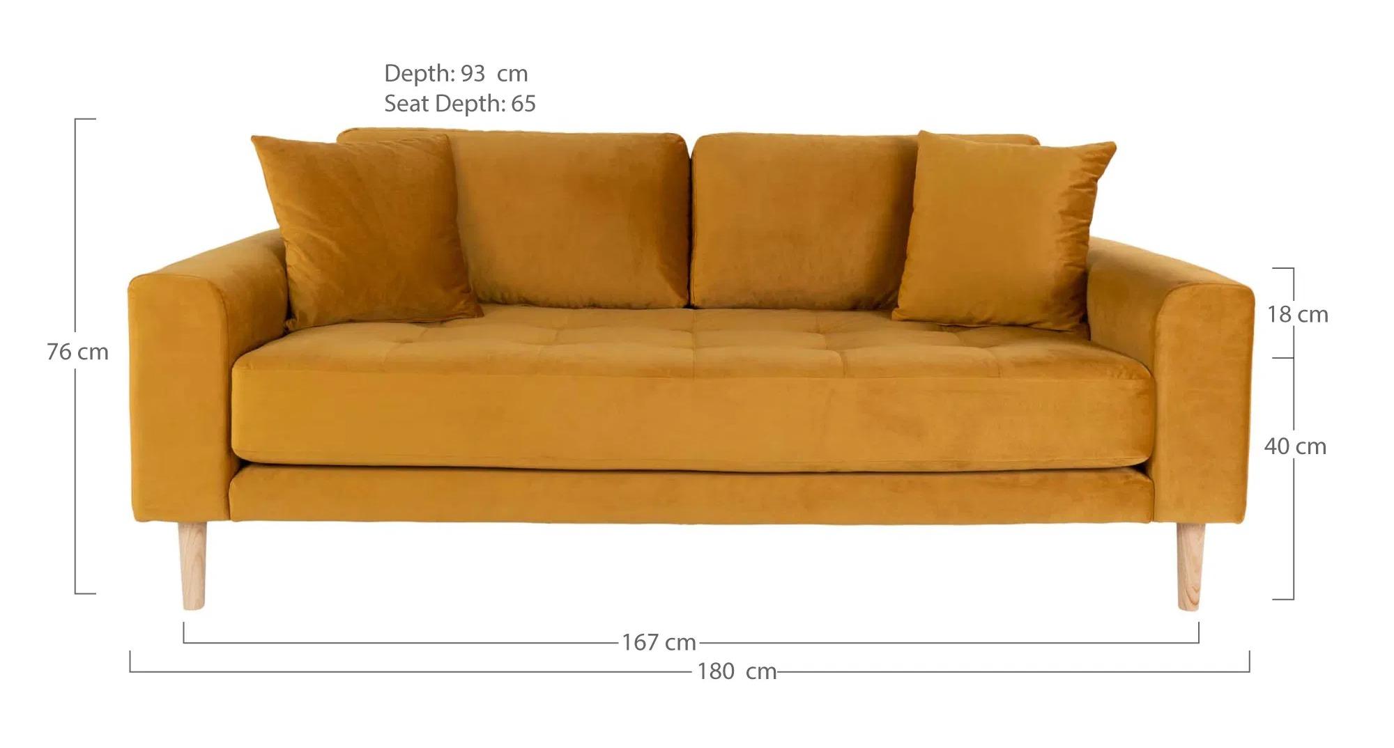 Product photograph of Datto Mustard Fabric 2 5 Seater Sofa from Choice Furniture Superstore.