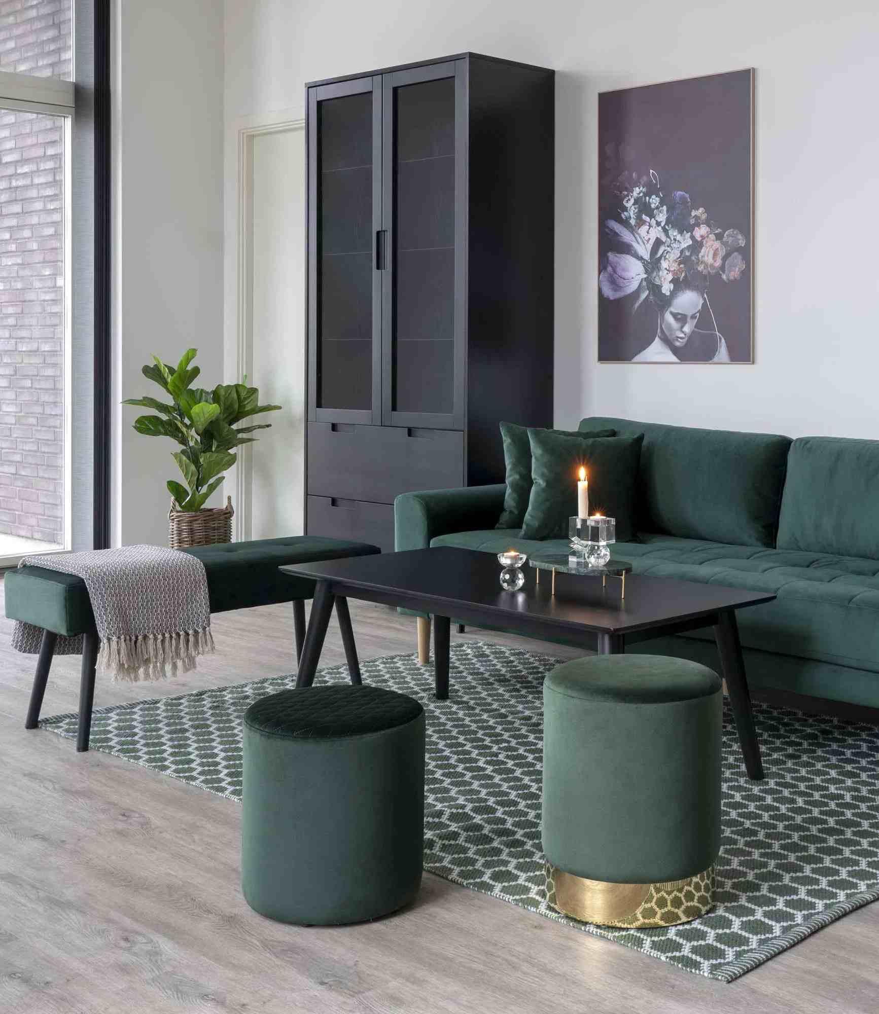 Product photograph of Datto Dark Green Fabric 2 5 Seater Sofa from Choice Furniture Superstore.