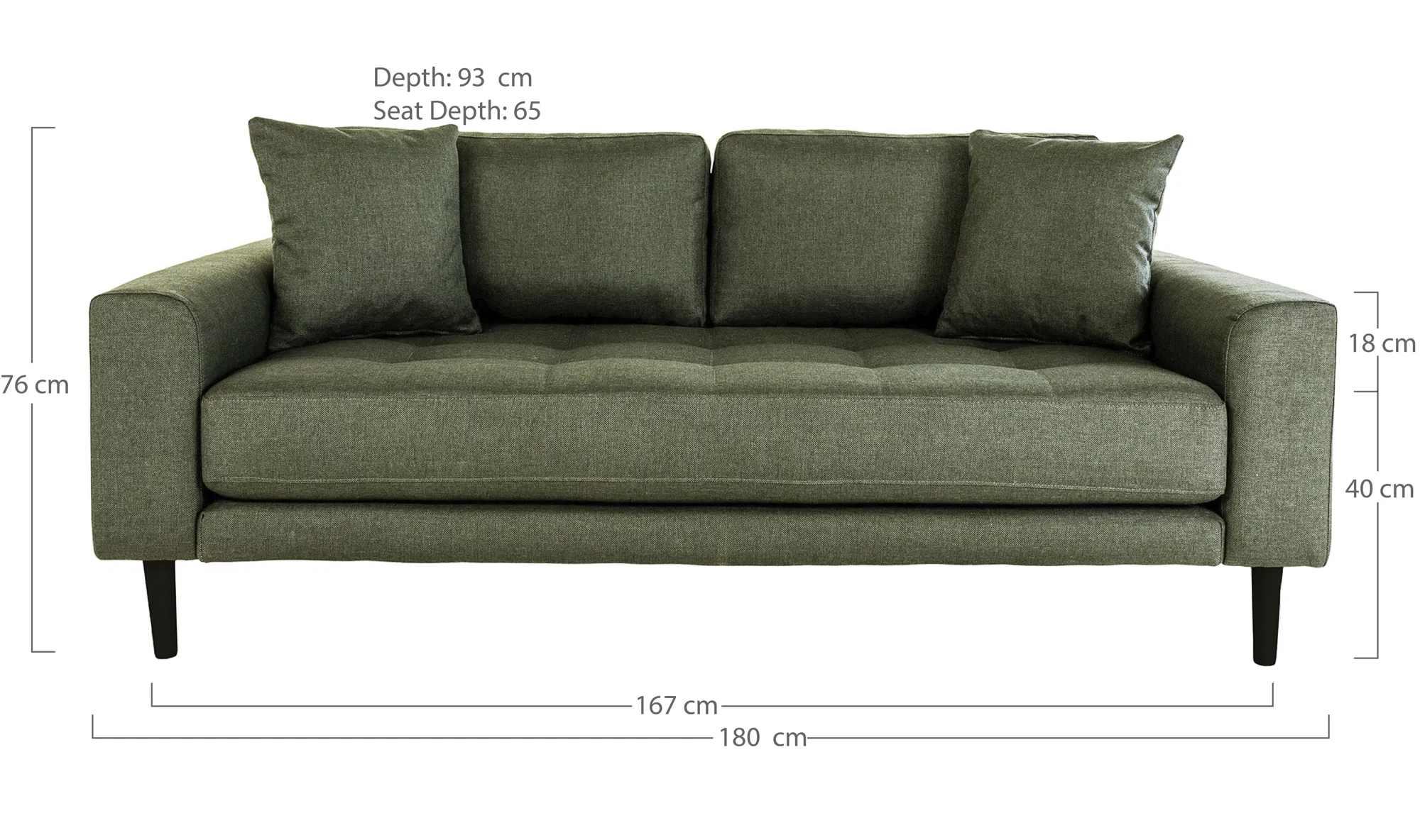 Product photograph of Datto Olive Green Fabric 2 5 Seater Sofa from Choice Furniture Superstore.
