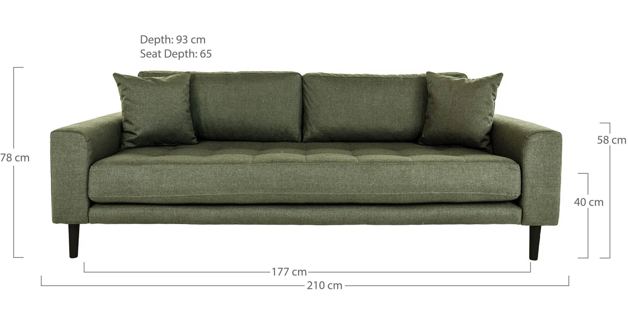 Product photograph of Datto Dark Green Fabric 3 Seater Sofa from Choice Furniture Superstore.