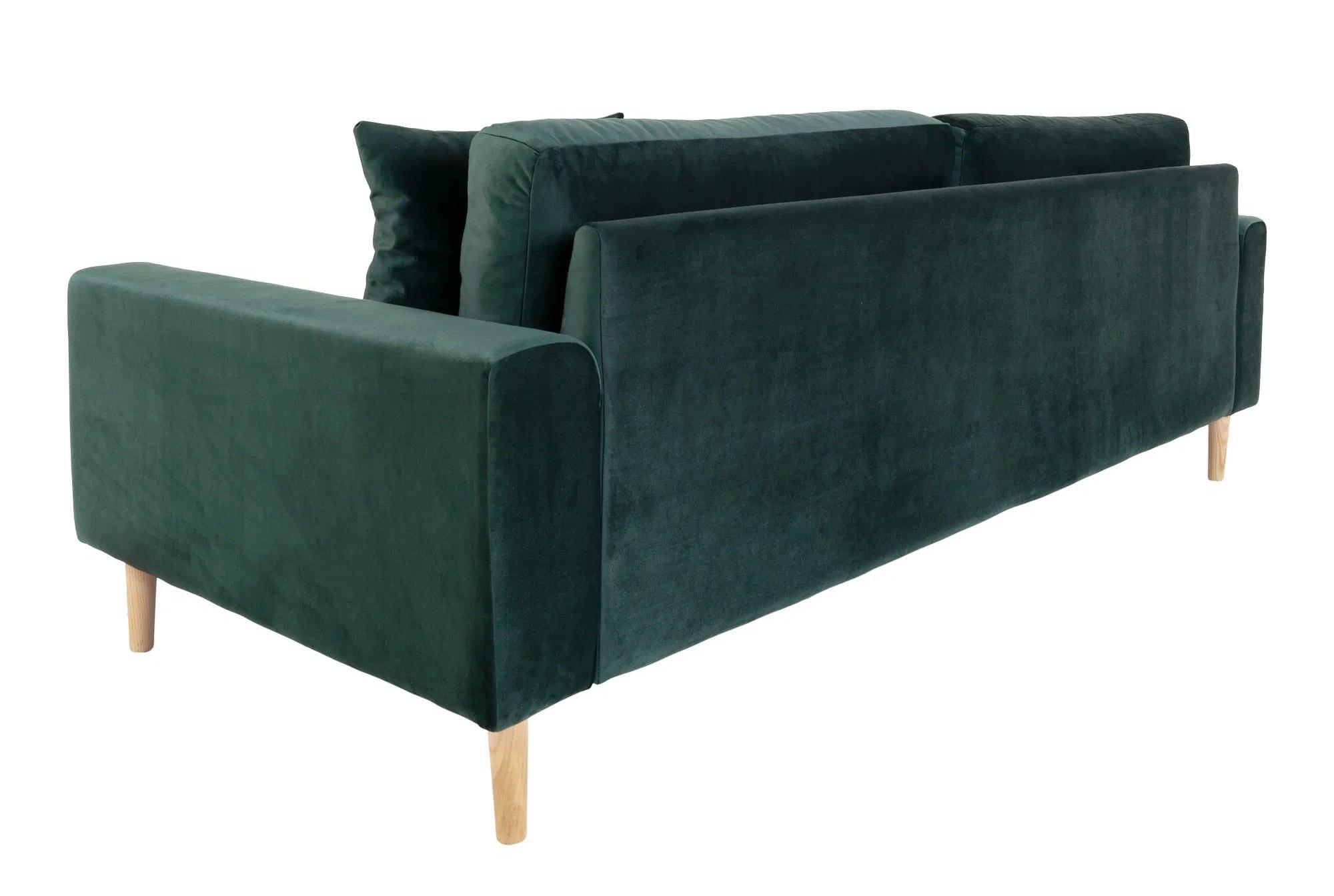 Product photograph of Datto Dark Green Fabric 3 Seater Sofa from Choice Furniture Superstore.
