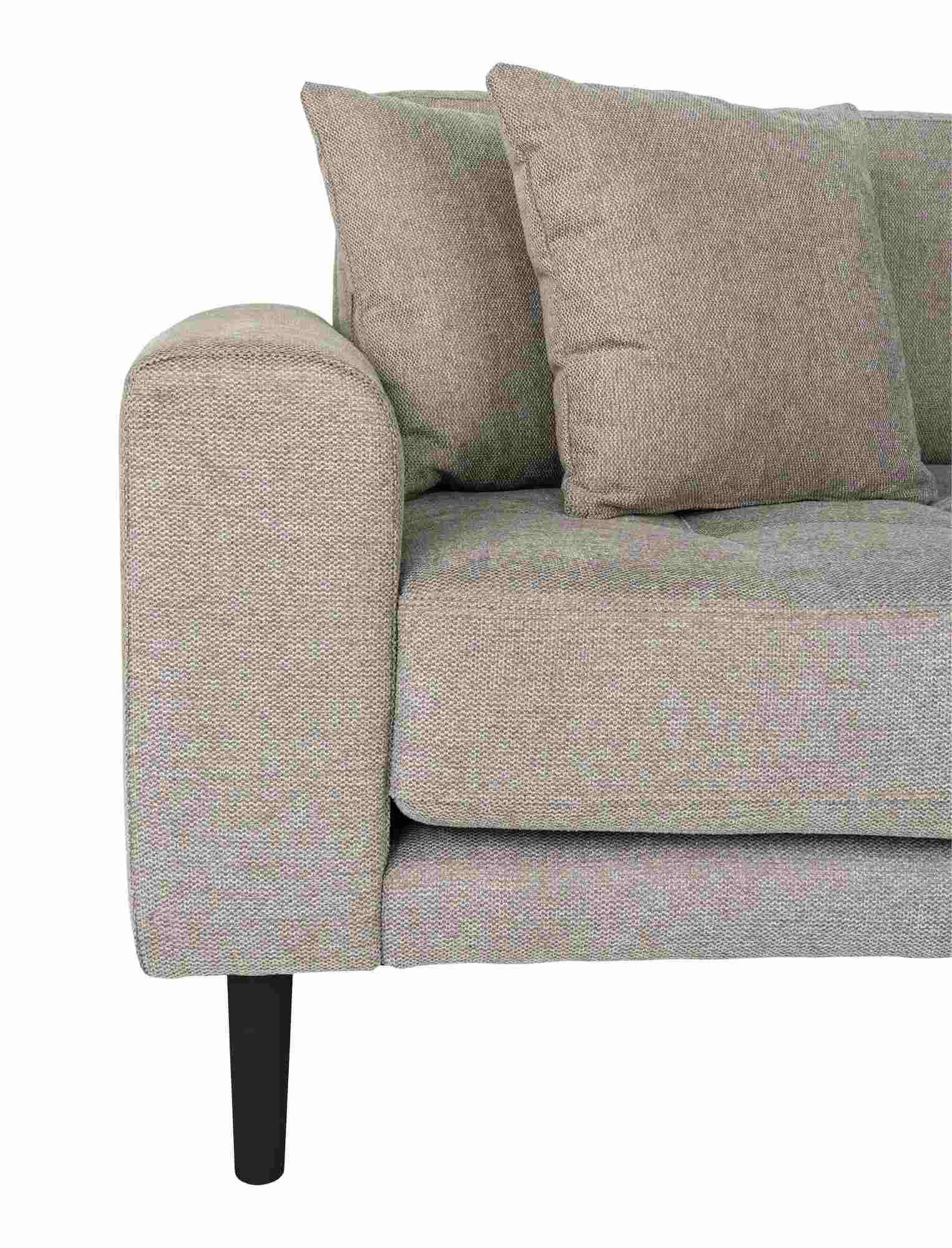 Product photograph of Datto Stone Fabric Right Hand Facing Lounge Sofa With Black Legs from Choice Furniture Superstore.