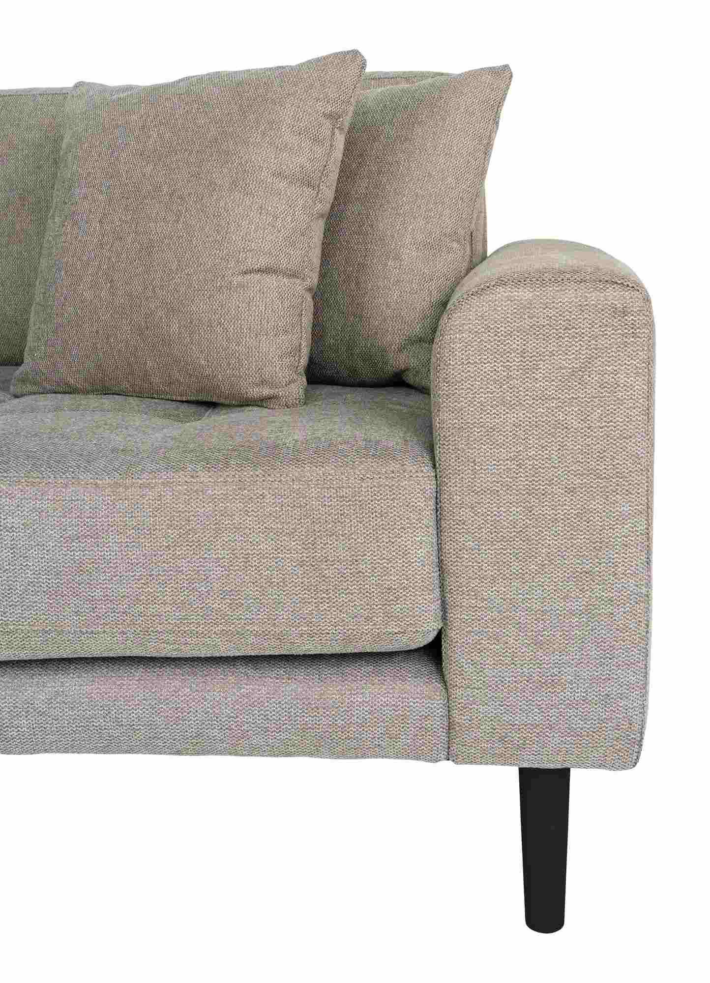 Product photograph of Datto Stone Fabric Left Hand Facing Lounge Sofa With Black Legs from Choice Furniture Superstore.