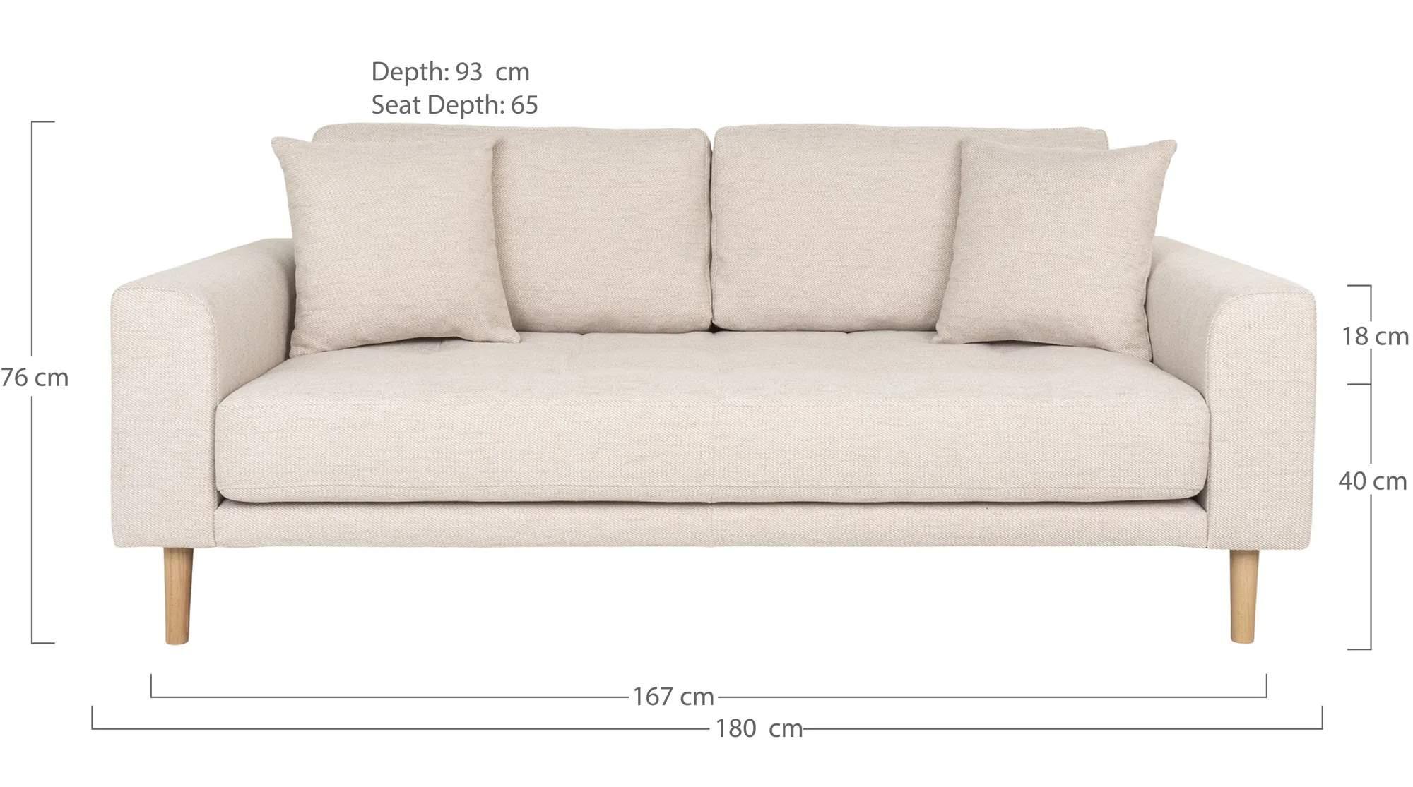 Product photograph of Datto Sand Fabric 2 5 Seater Sofa from Choice Furniture Superstore.