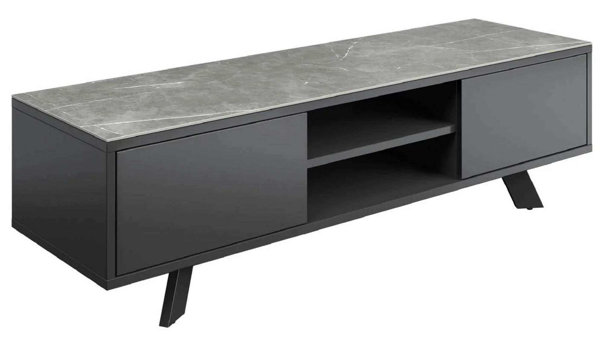 Product photograph of Azzaro 135cm Grey Ceramic Tv Unit from Choice Furniture Superstore.