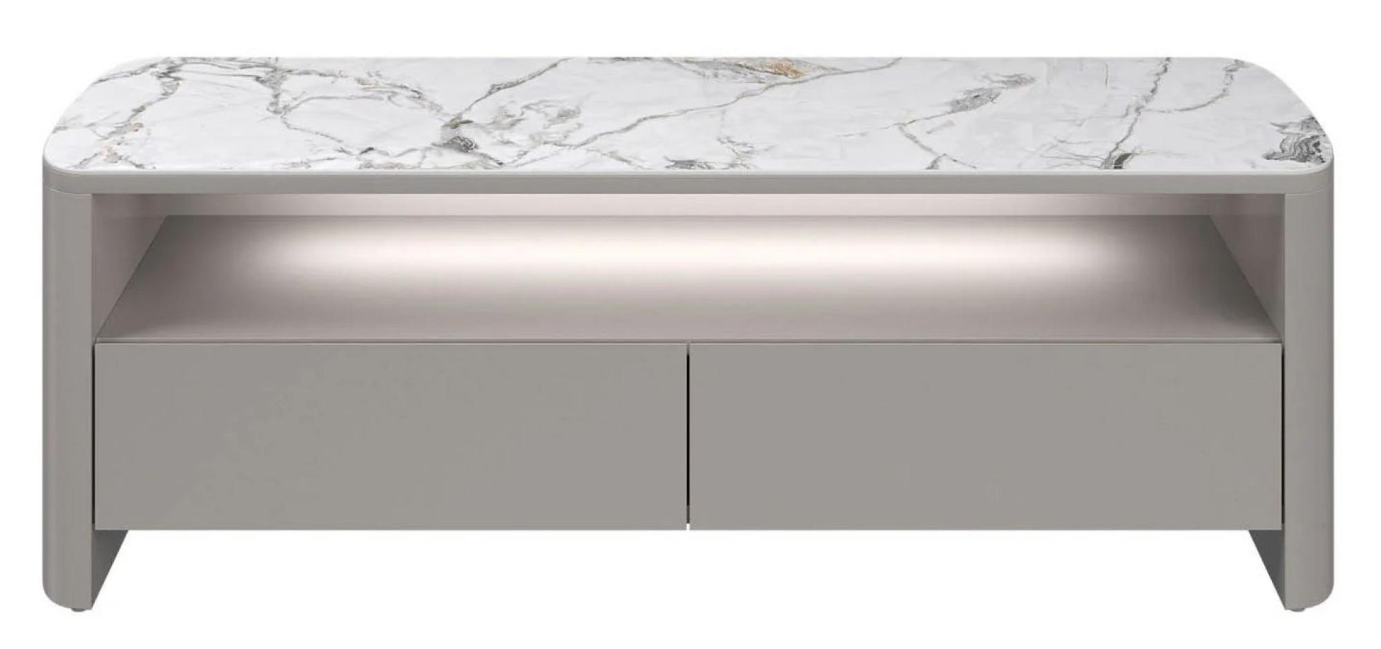Product photograph of Milano 135cm White And Grey Ceramic Tv Unit from Choice Furniture Superstore.