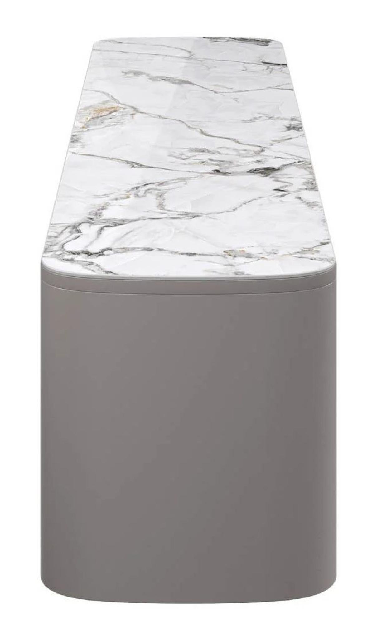 Product photograph of Milano 135cm White And Grey Ceramic Tv Unit from Choice Furniture Superstore.