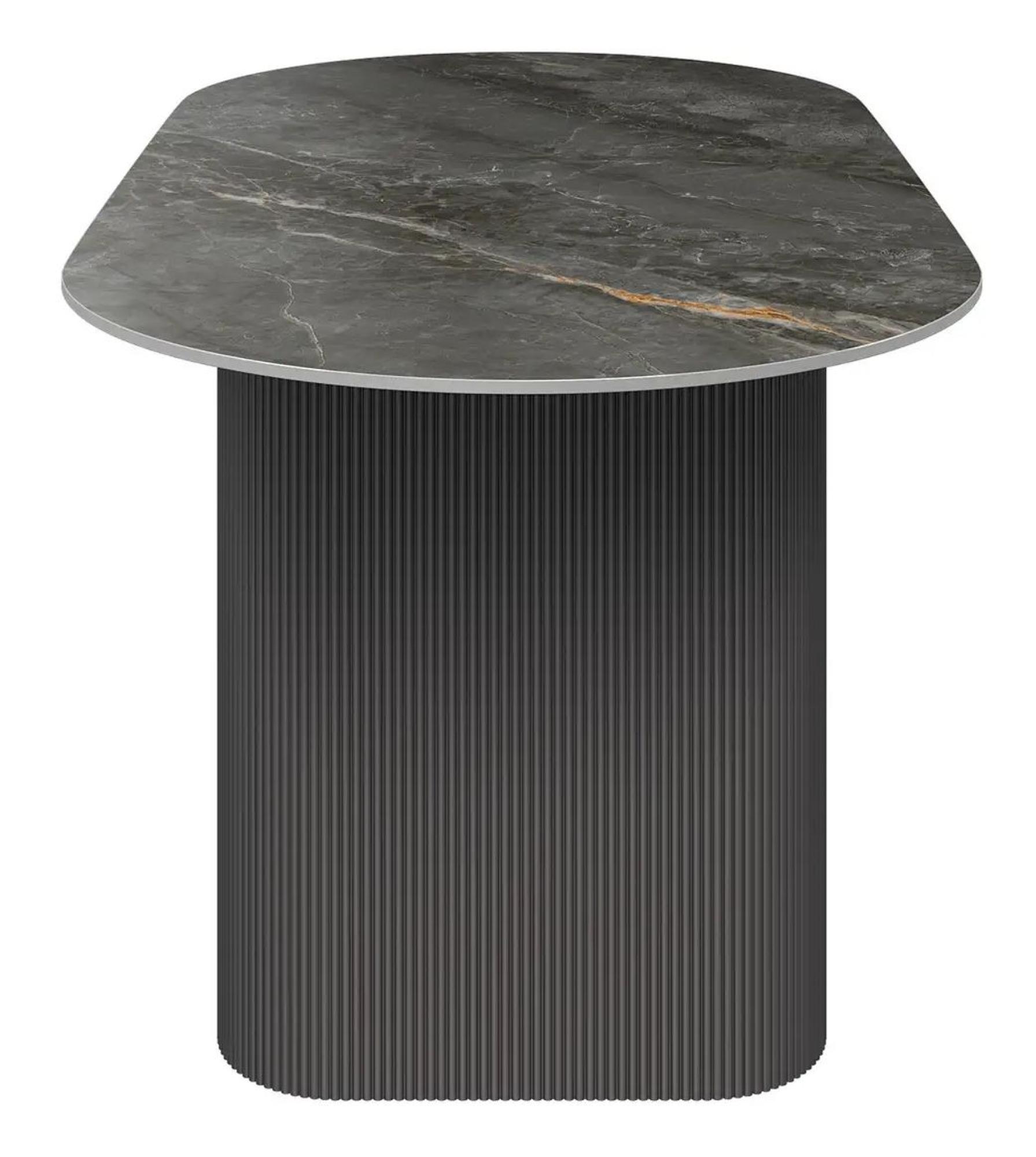 Product photograph of Cartier 180cm Grey Ceramic Oval Dining Table from Choice Furniture Superstore.