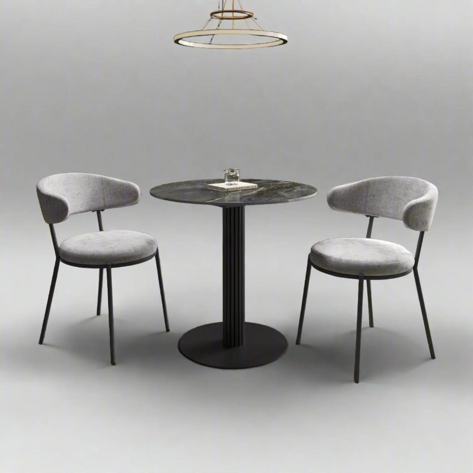 Product photograph of Cartier 80cm Grey Ceramic Round Dining Table from Choice Furniture Superstore.