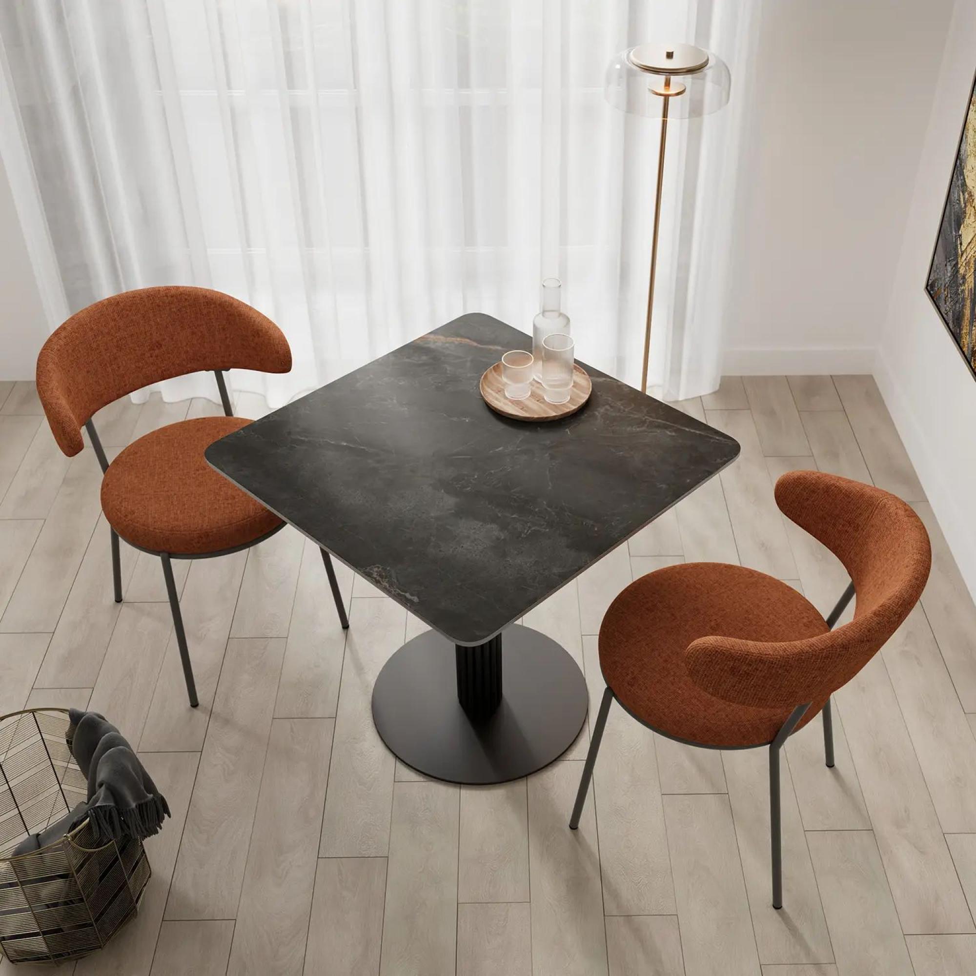 Product photograph of Cartier 80cm Grey Ceramic Square Dining Table from Choice Furniture Superstore.