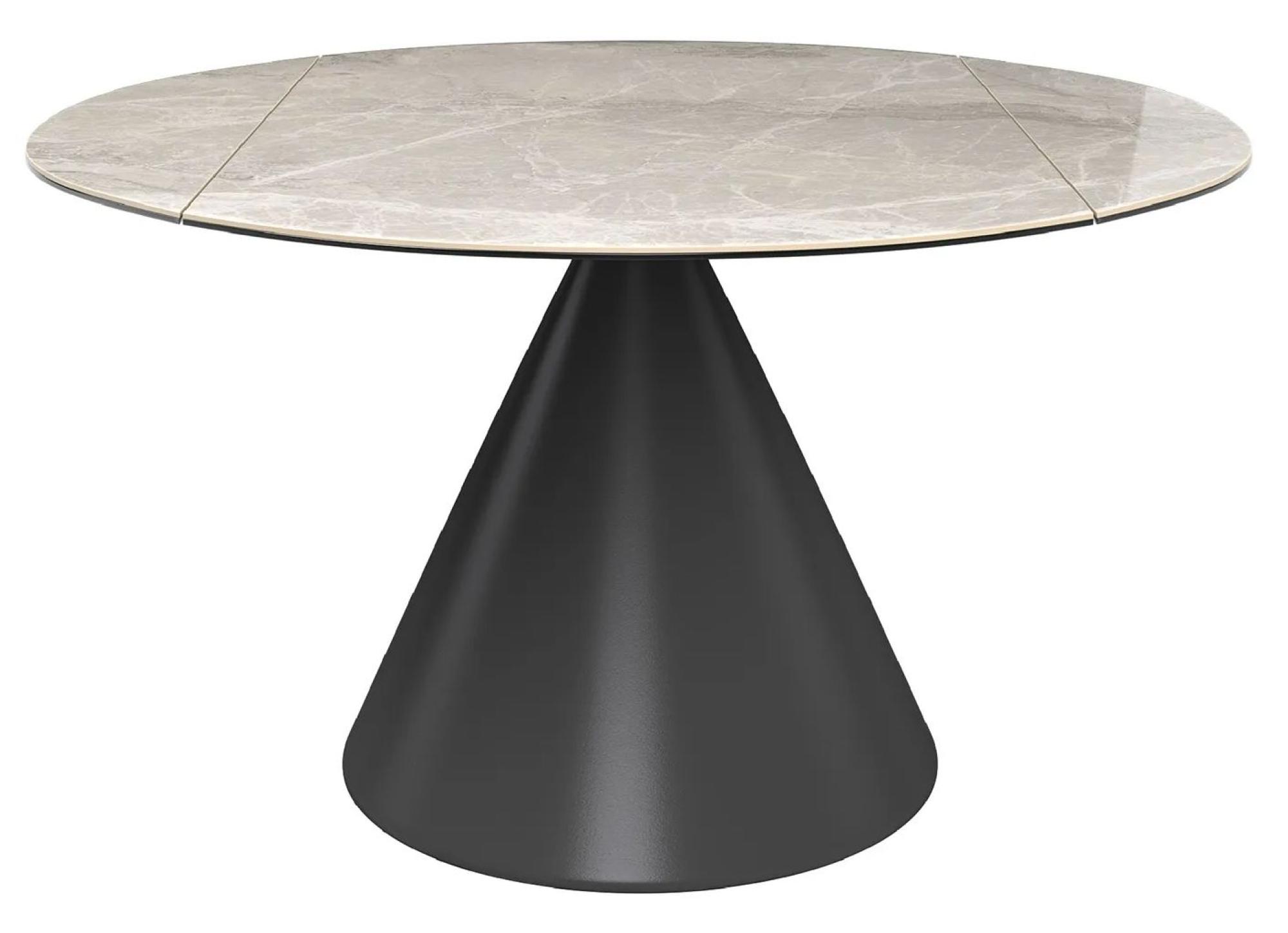 Product photograph of Alonso Light Grey Ceramic Round Swivel Extending Dining Table - 85cm-135cm from Choice Furniture Superstore.