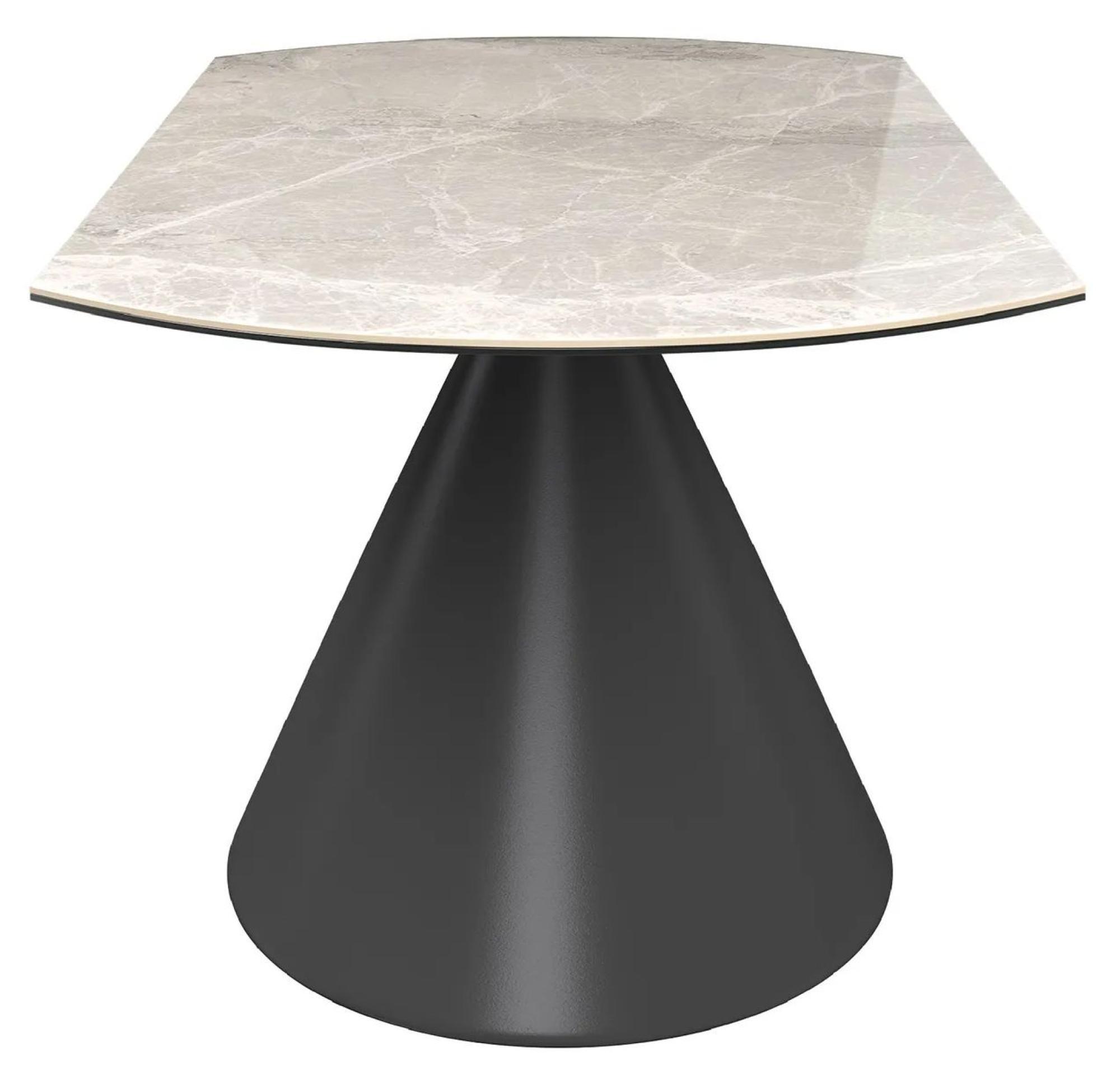 Product photograph of Alonso Light Grey Ceramic Round Swivel Extending Dining Table - 85cm-135cm from Choice Furniture Superstore.