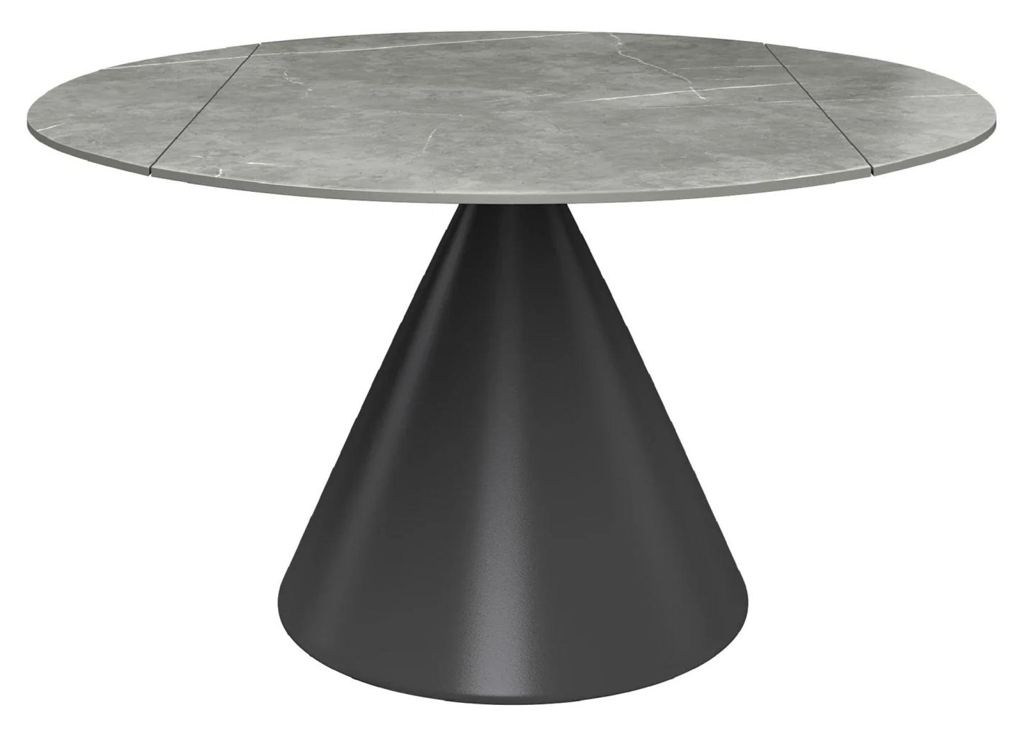 Product photograph of Alonso Grey Ceramic Round Swivel Extending Dining Table - 85cm-135cm from Choice Furniture Superstore.