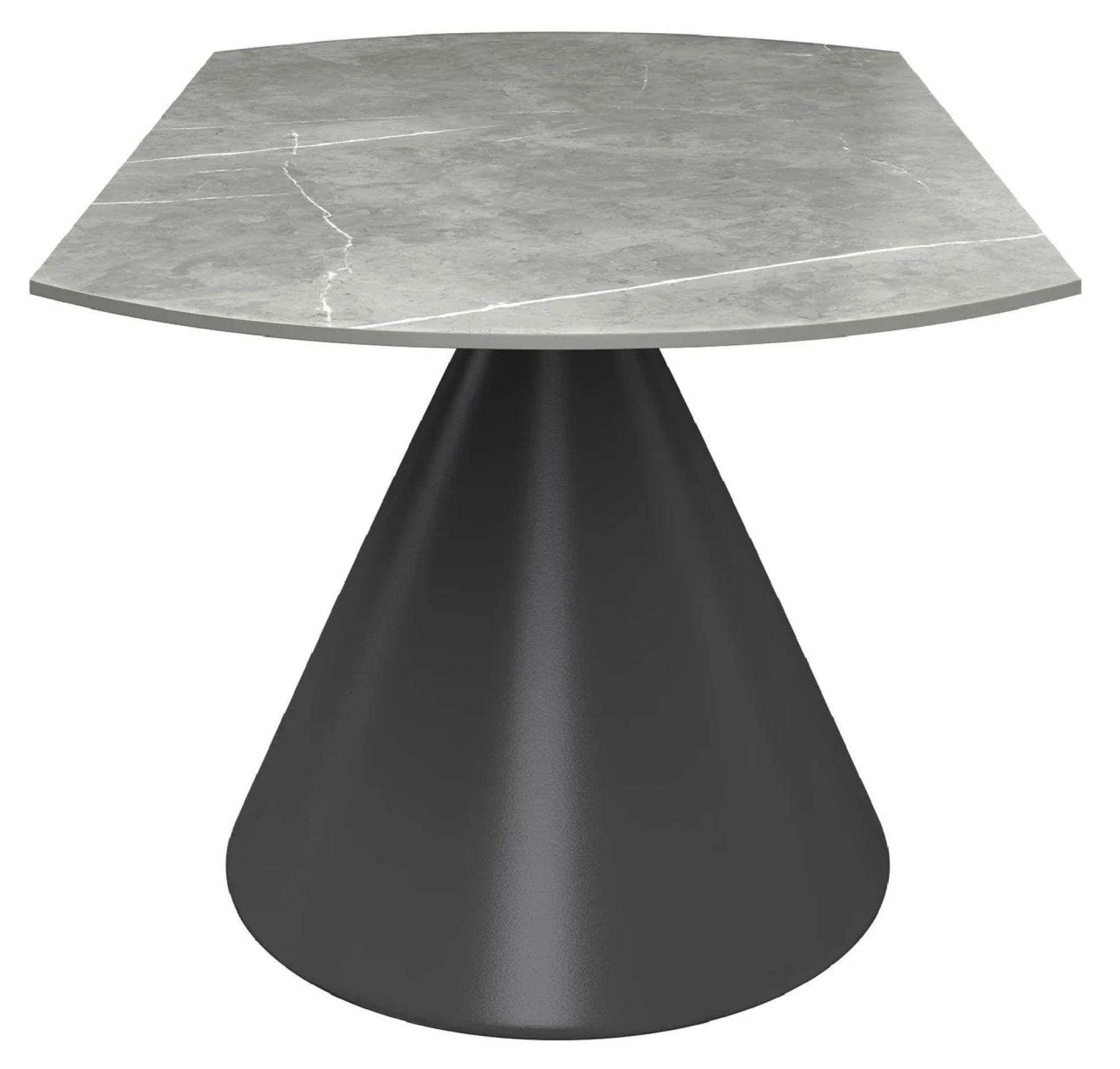 Product photograph of Alonso Grey Ceramic Round Swivel Extending Dining Table - 85cm-135cm from Choice Furniture Superstore.