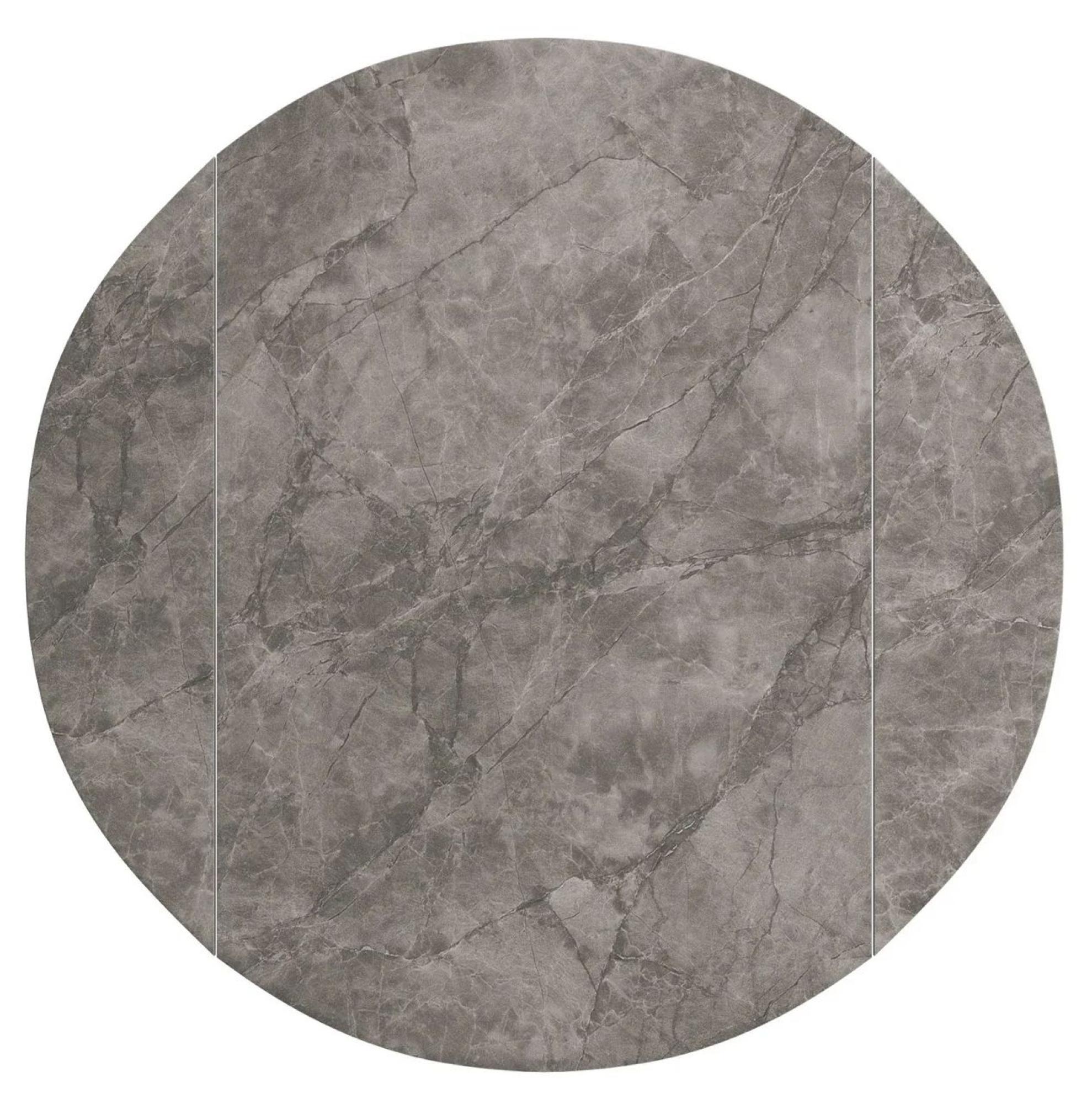 Product photograph of Alonso Gloss Grey Ceramic Round Swivel Extending Dining Table - 85cm-135cm from Choice Furniture Superstore.