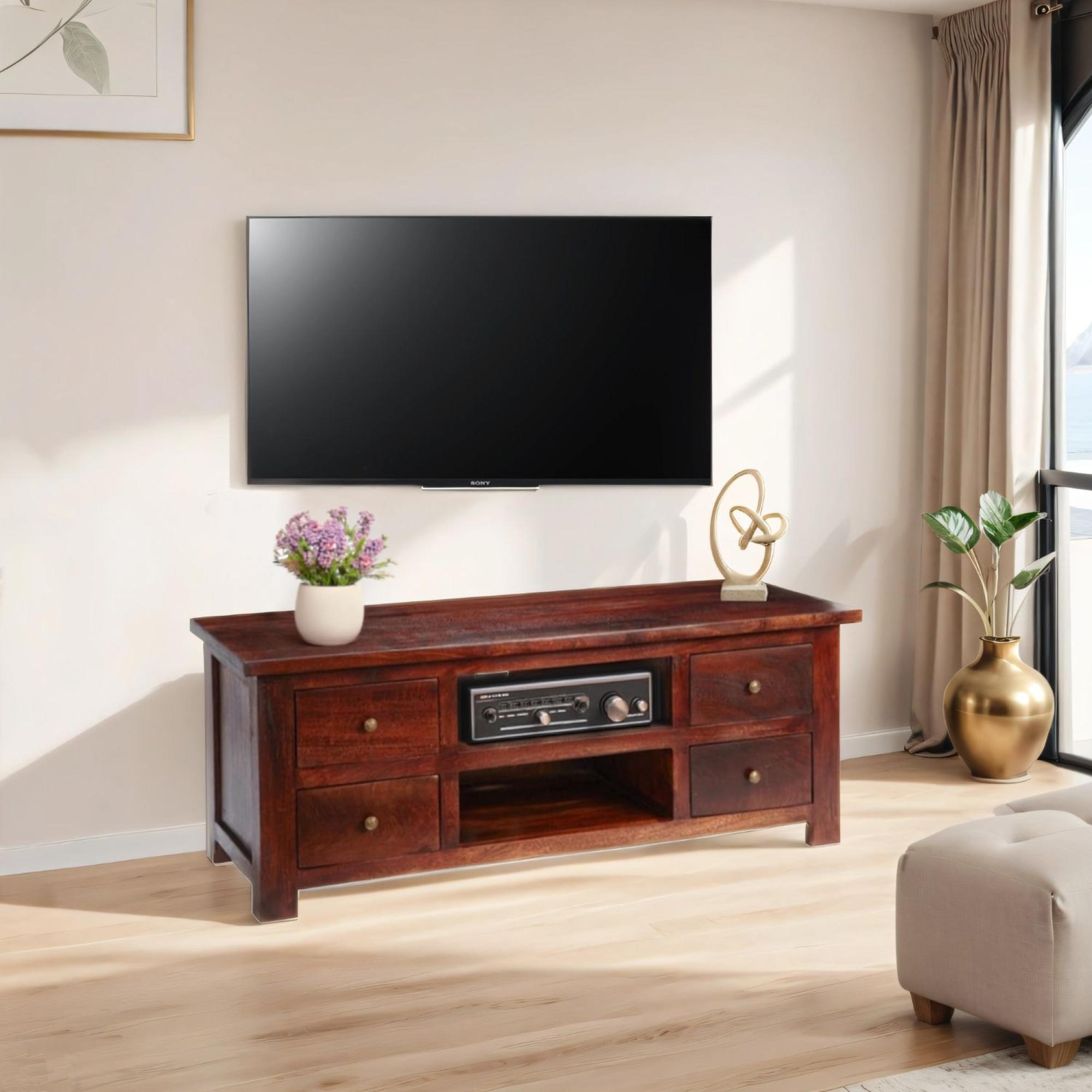 Product photograph of Jaipur Dark Wood 130cm Tv Unit from Choice Furniture Superstore.