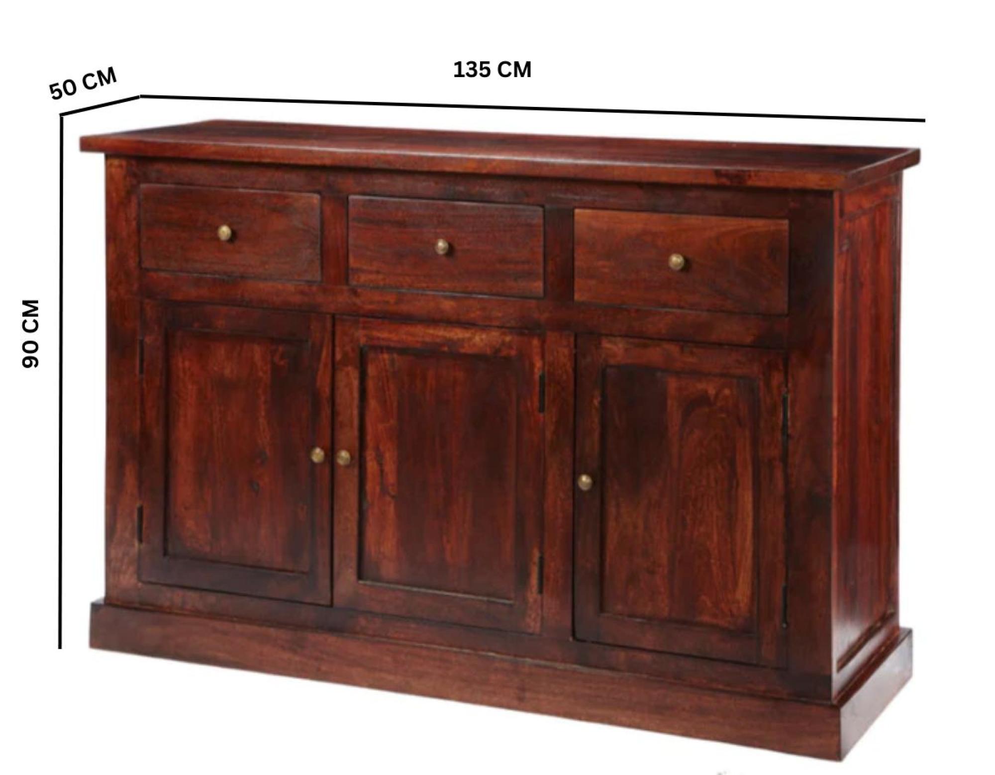 Product photograph of Jaipur Dark Wood 135cm Medium Sideboard from Choice Furniture Superstore.