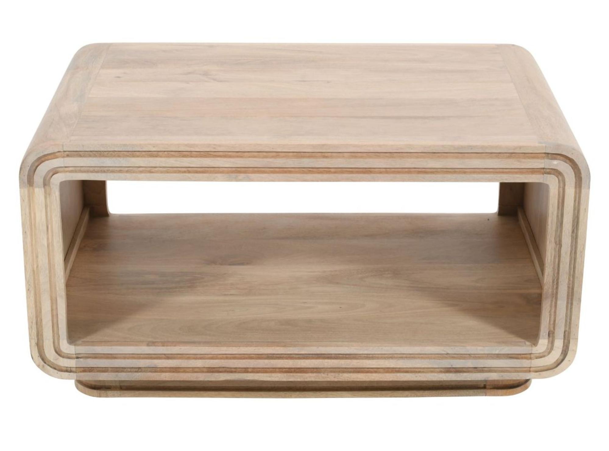 Product photograph of Ribbed Curved Mango Wood Coffee Table from Choice Furniture Superstore.