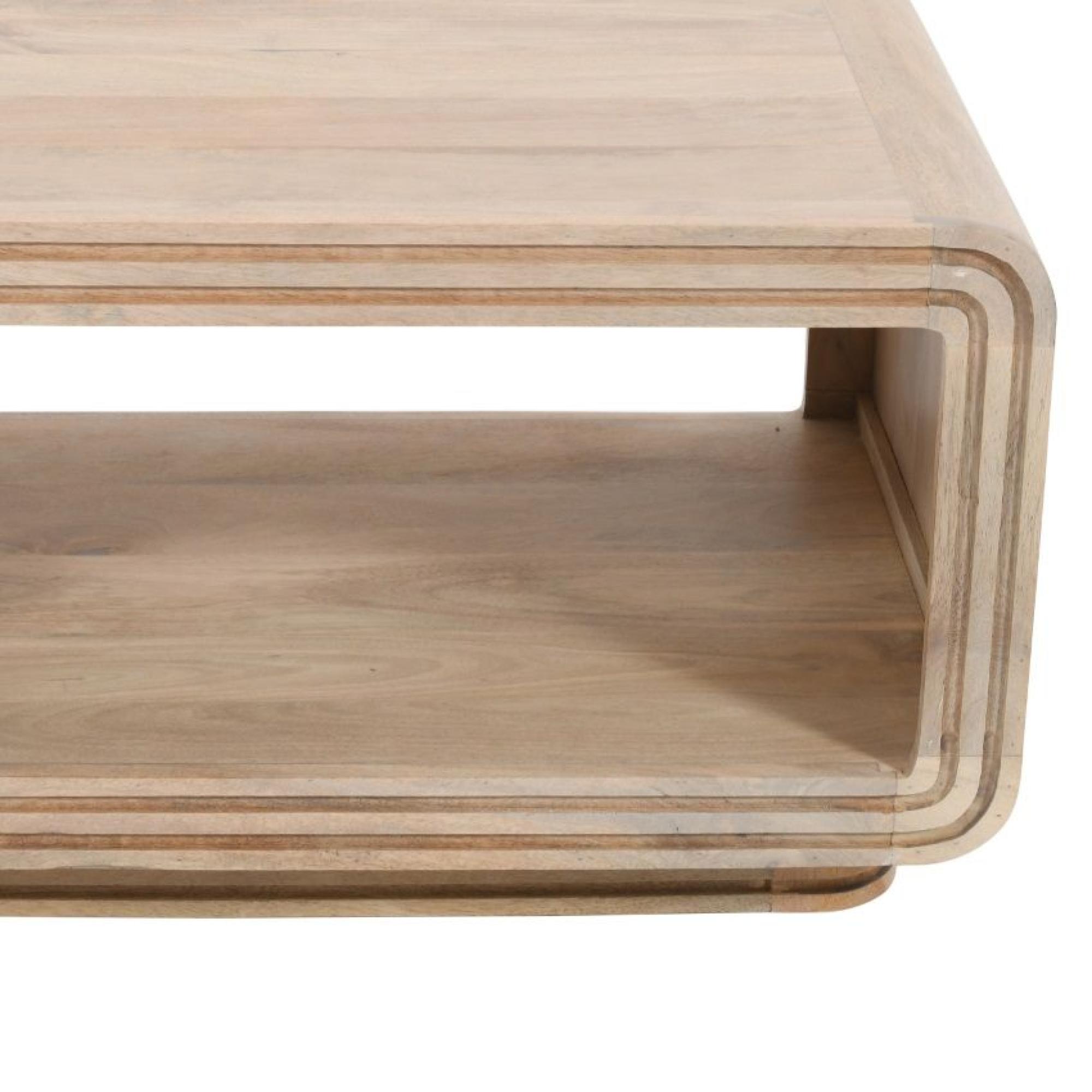 Product photograph of Ribbed Curved Mango Wood Coffee Table from Choice Furniture Superstore.