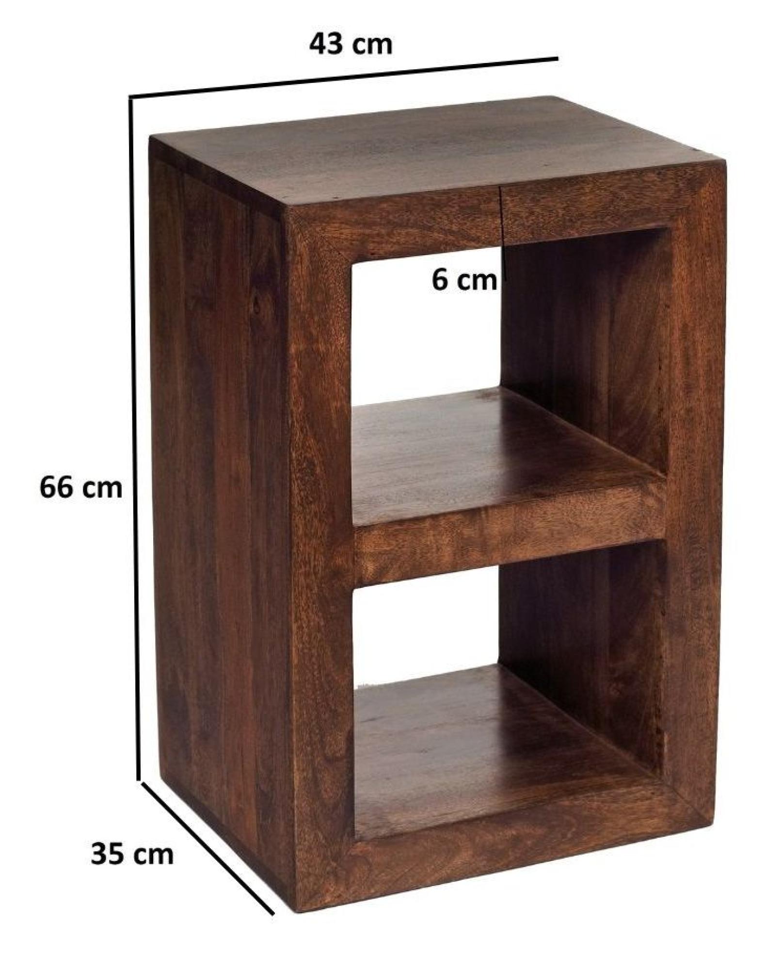 Product photograph of Dakota Dark Mango Wood 2 Hole Cube from Choice Furniture Superstore.