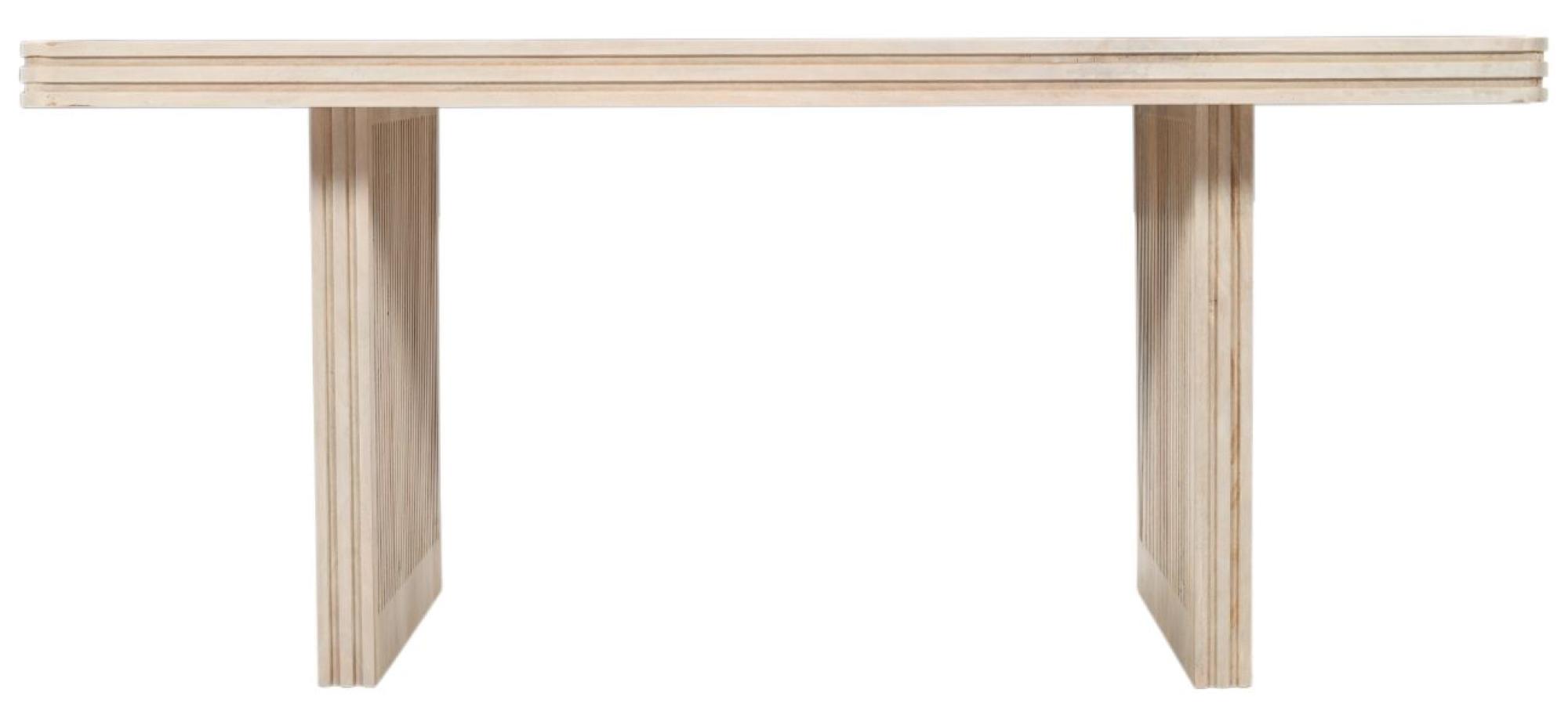 Product photograph of Ribbed Mango Wood 6 Seater Dining Table from Choice Furniture Superstore.