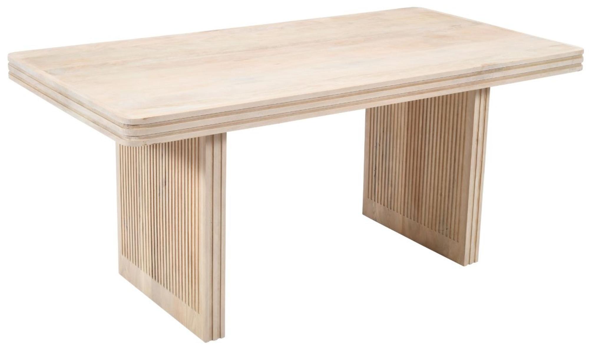 Product photograph of Ribbed Mango Wood 6 Seater Dining Table from Choice Furniture Superstore.