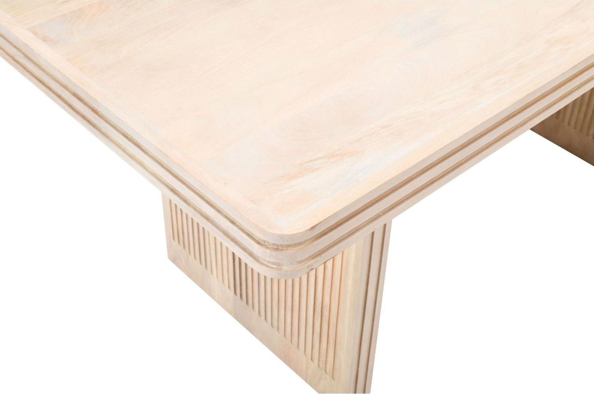 Product photograph of Ribbed Mango Wood 6 Seater Dining Table from Choice Furniture Superstore.