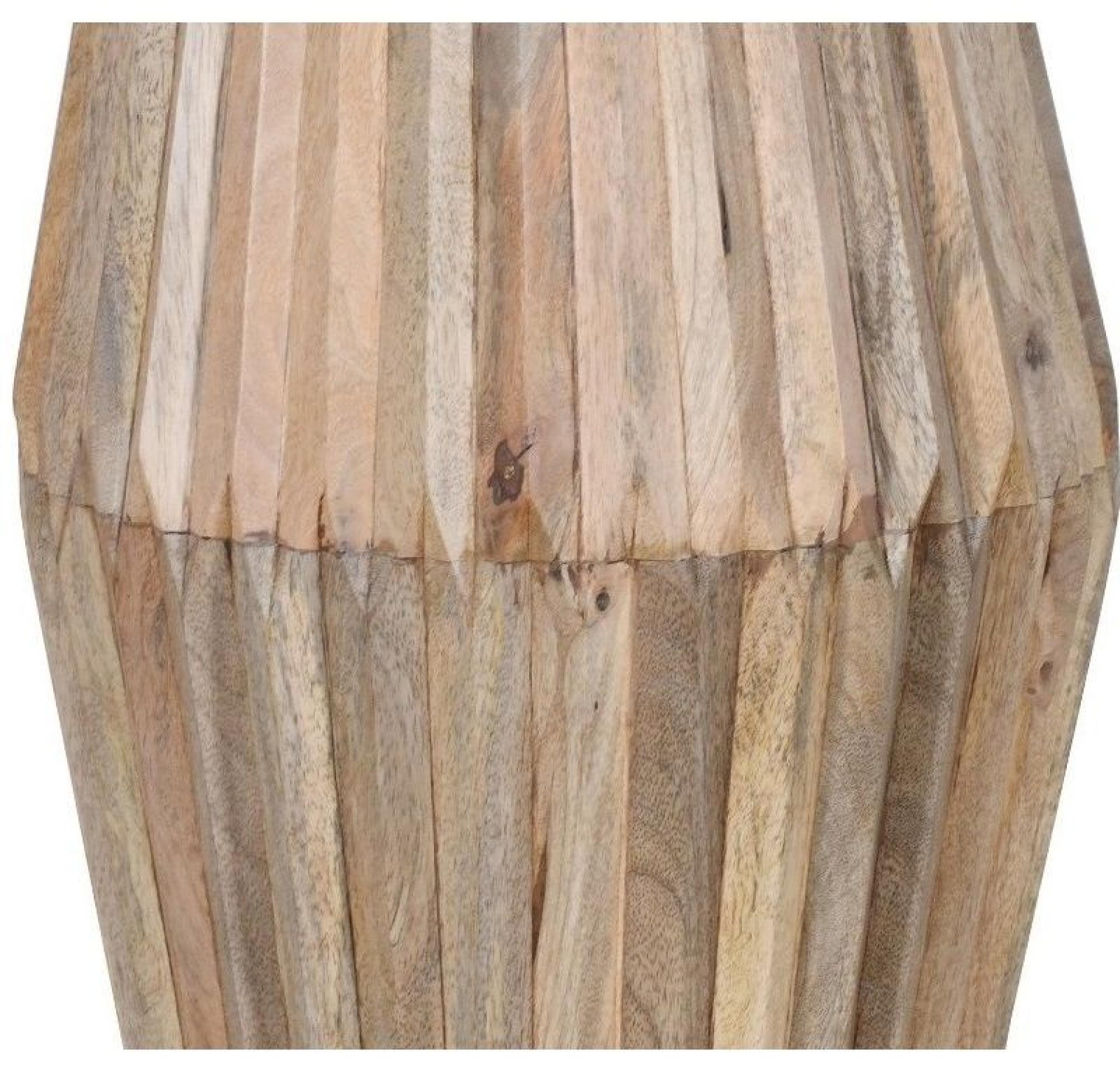 Product photograph of Ribbed Curved Mango Wood Round Side Table from Choice Furniture Superstore.