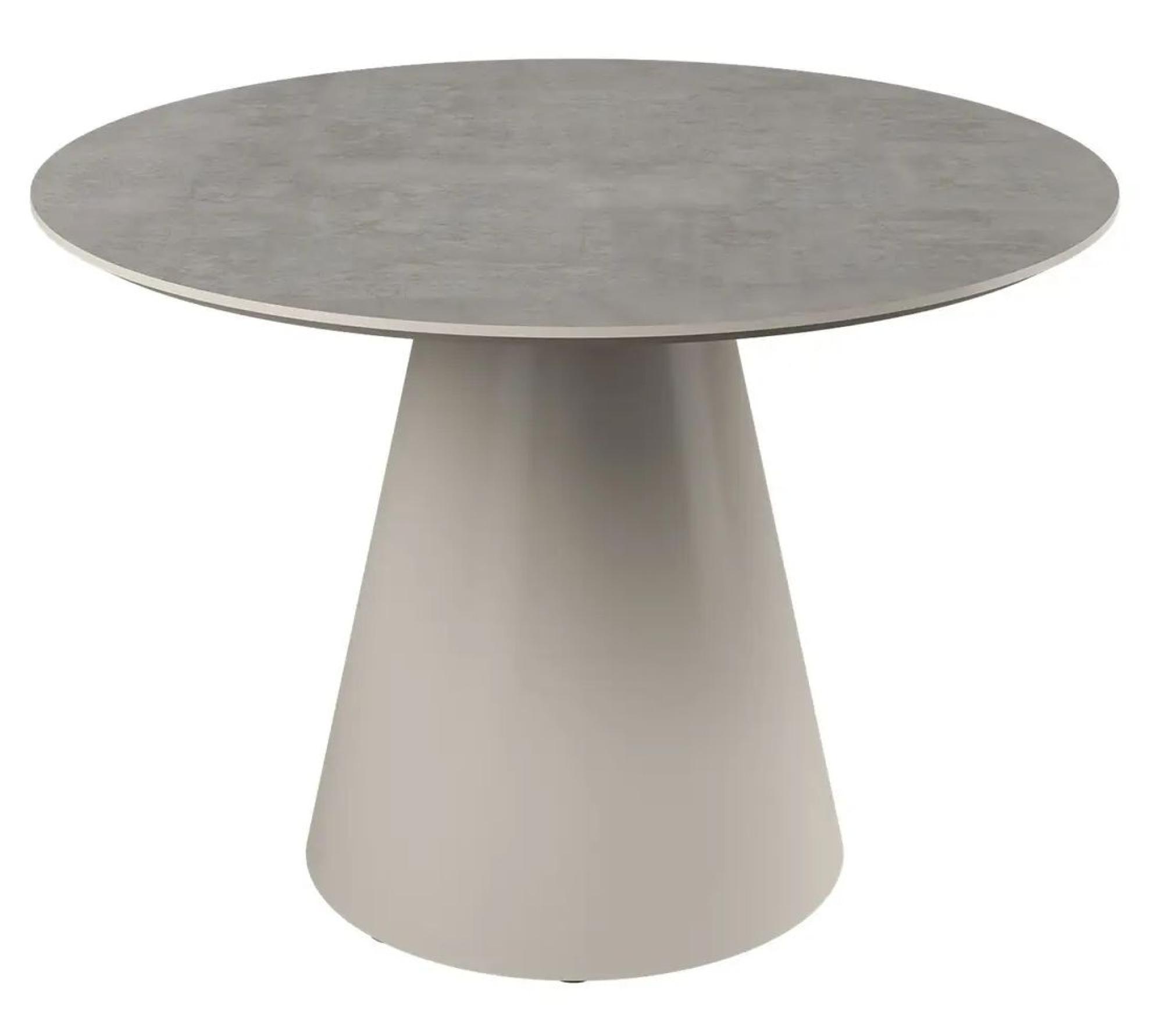 Product photograph of Simoni Grey Concrete Effect Top 4 Seater Round Dining Table With Cone Base from Choice Furniture Superstore.