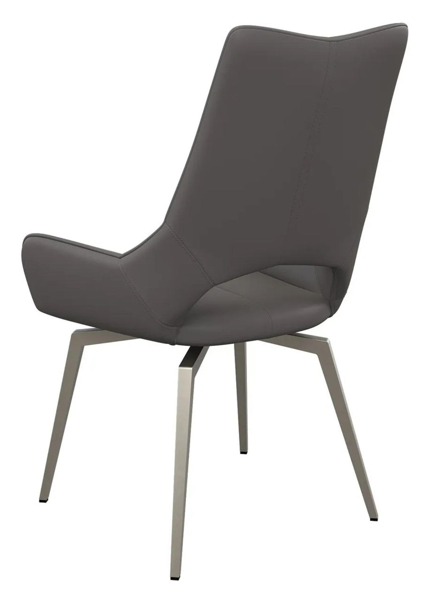 Product photograph of 2 X Spinello Grey Leather Swivel Dining Chair from Choice Furniture Superstore.