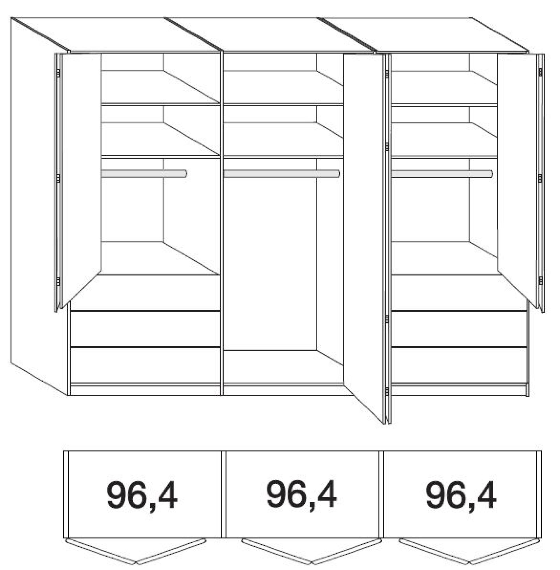 Product photograph of Wiemann Serena Bi-fold Panorama 6 Door Champagne Glass Wardrobe from Choice Furniture Superstore.